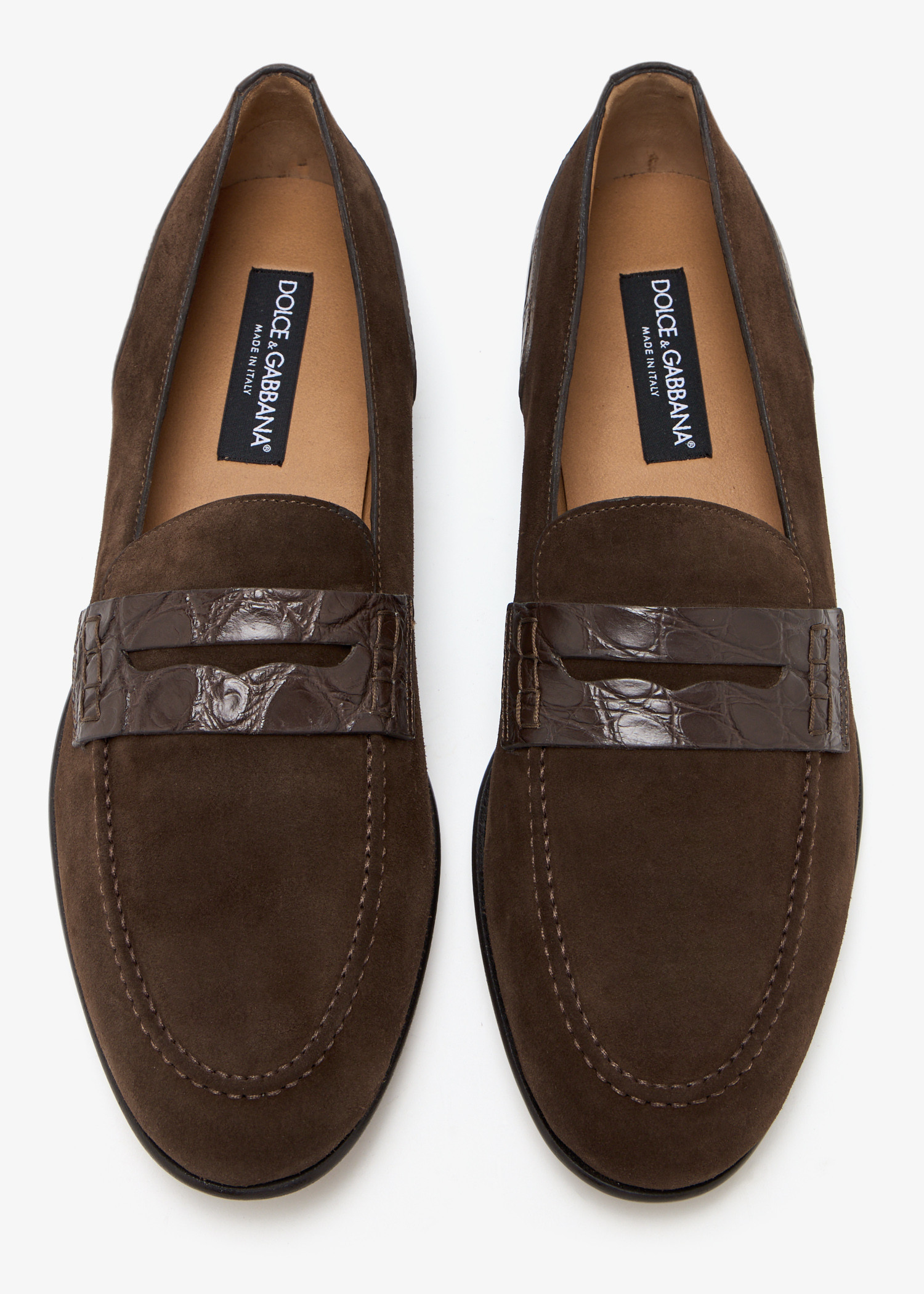 

Split suede loafers, Brown