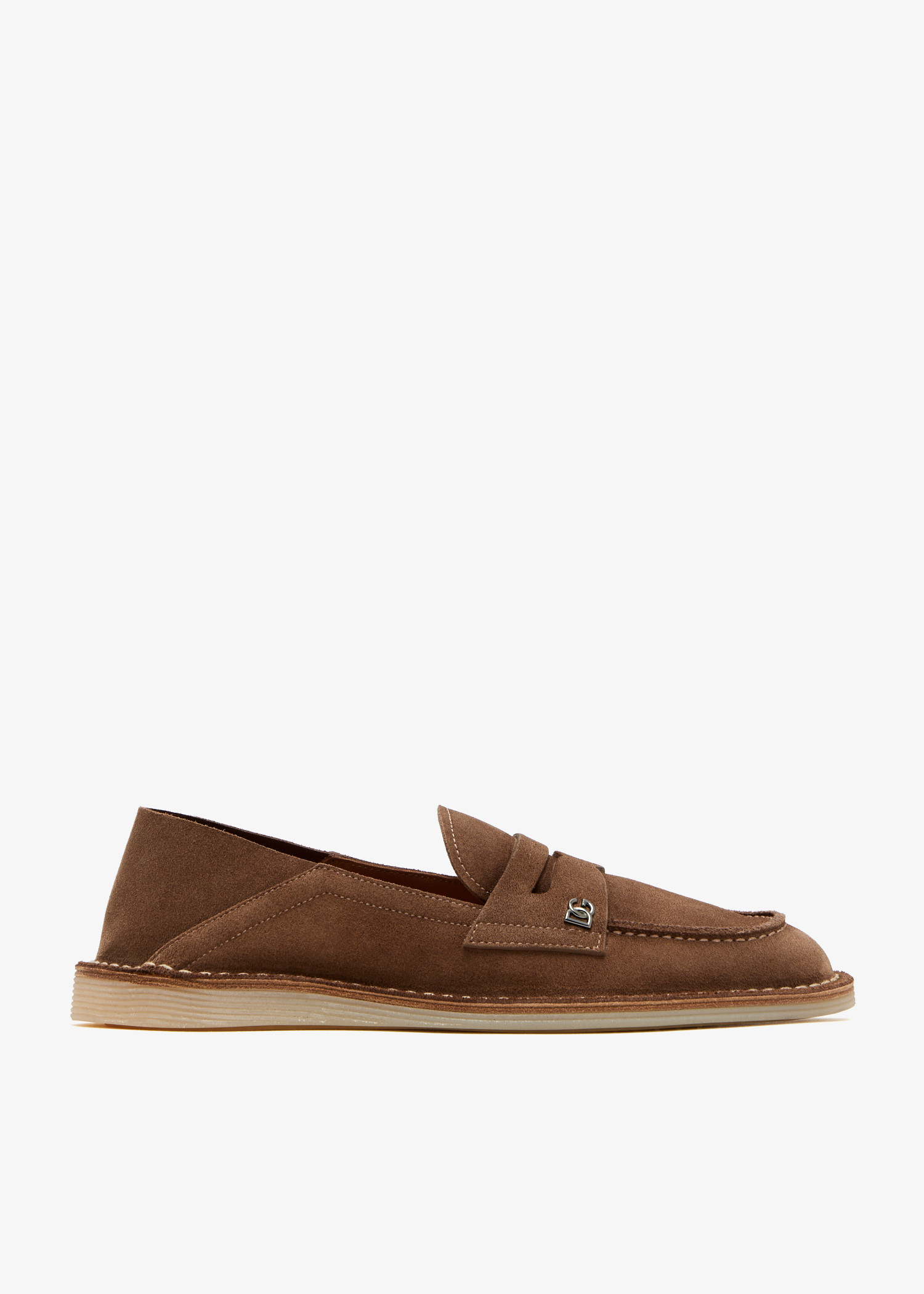 

Reversed calfskin slippers, Brown