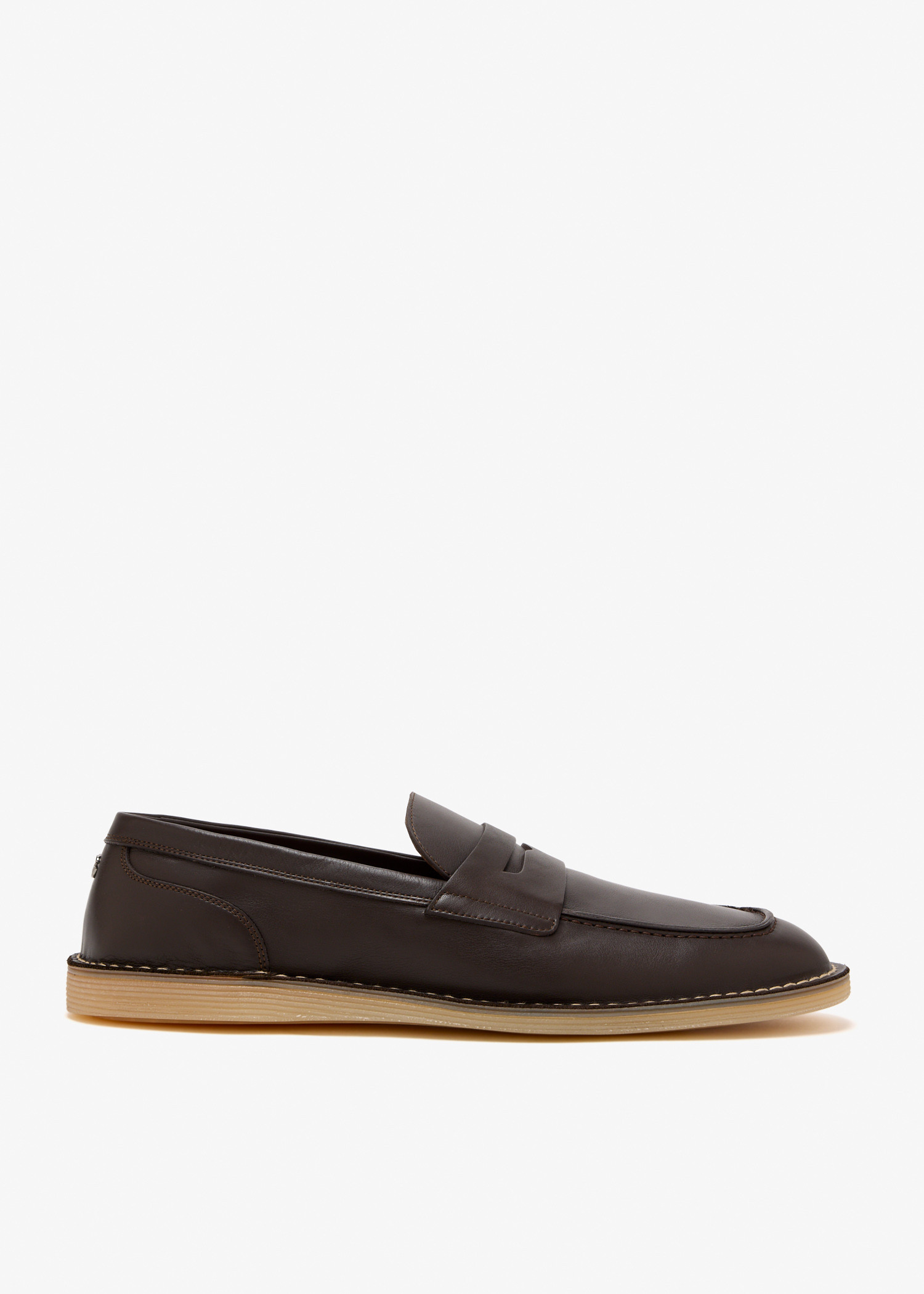 

Penny strap calfskin slippers, Brown