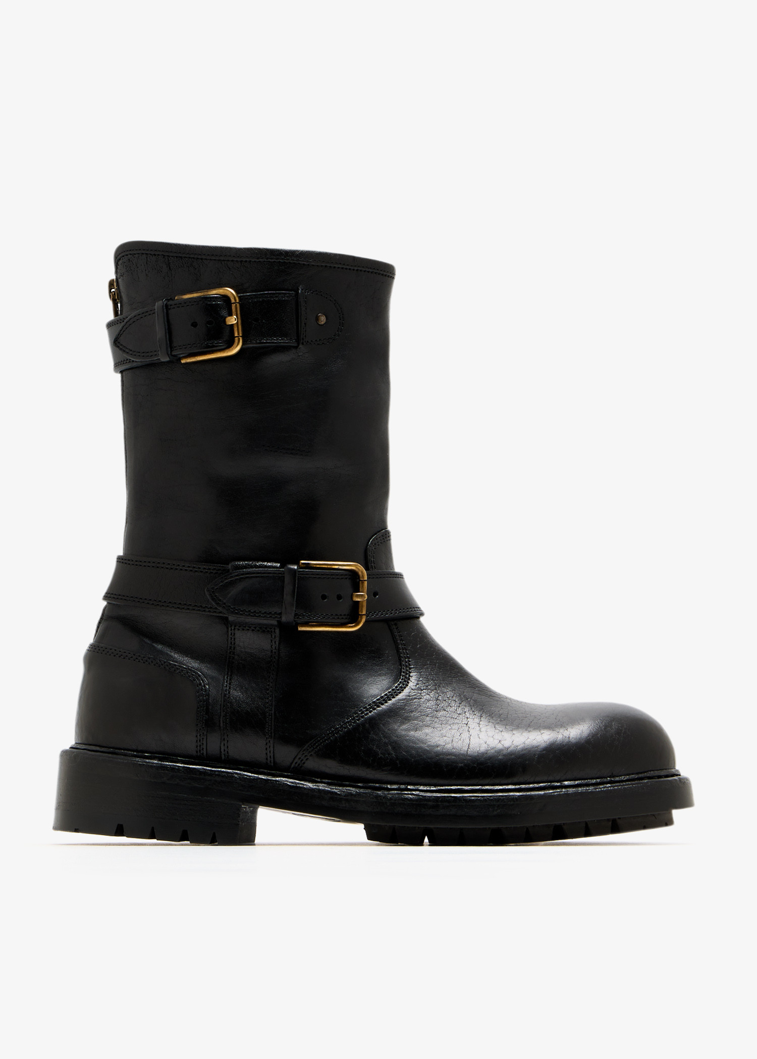 

Horsehide biker boots, Black