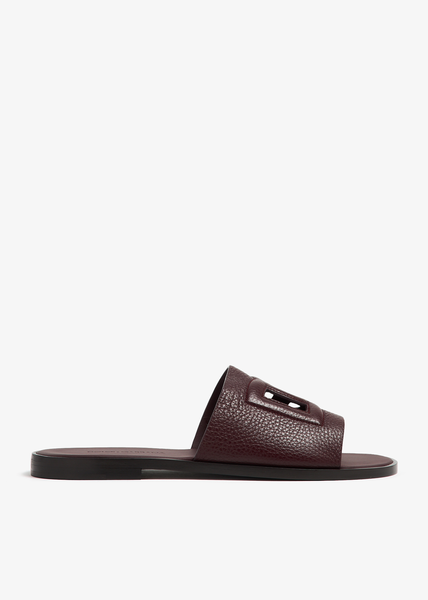 

Deerskin slide sandals, Burgundy
