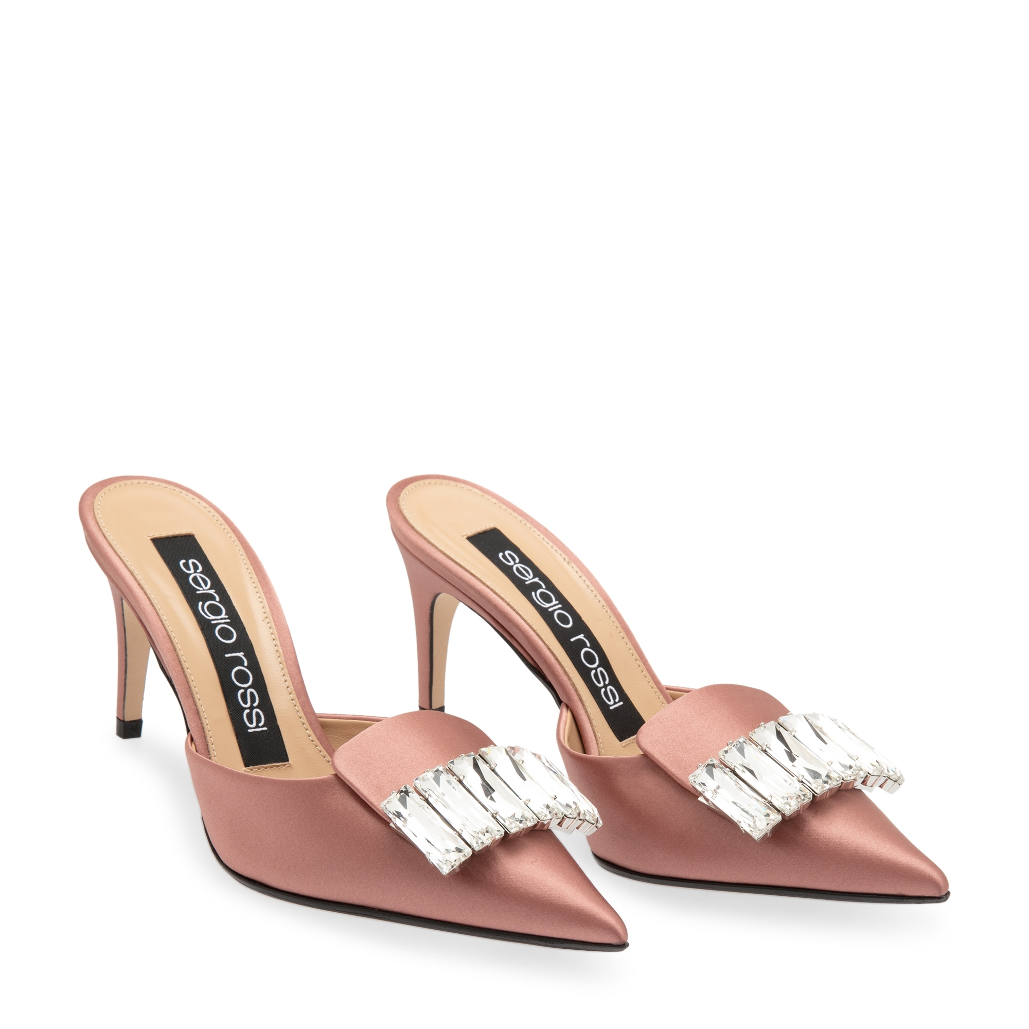 

Satin mules, Pink