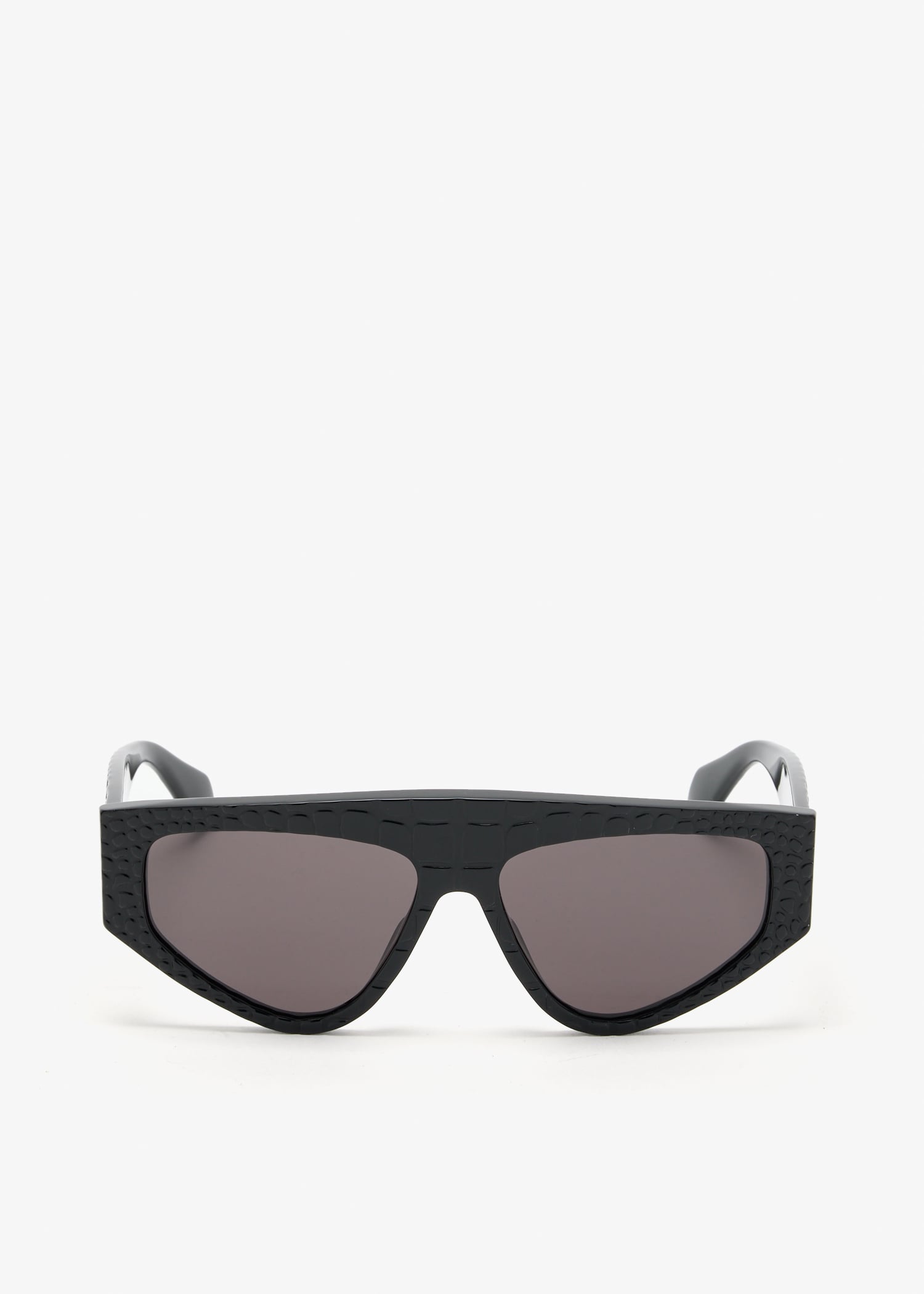 

Croc-embossed sunglasses, Black