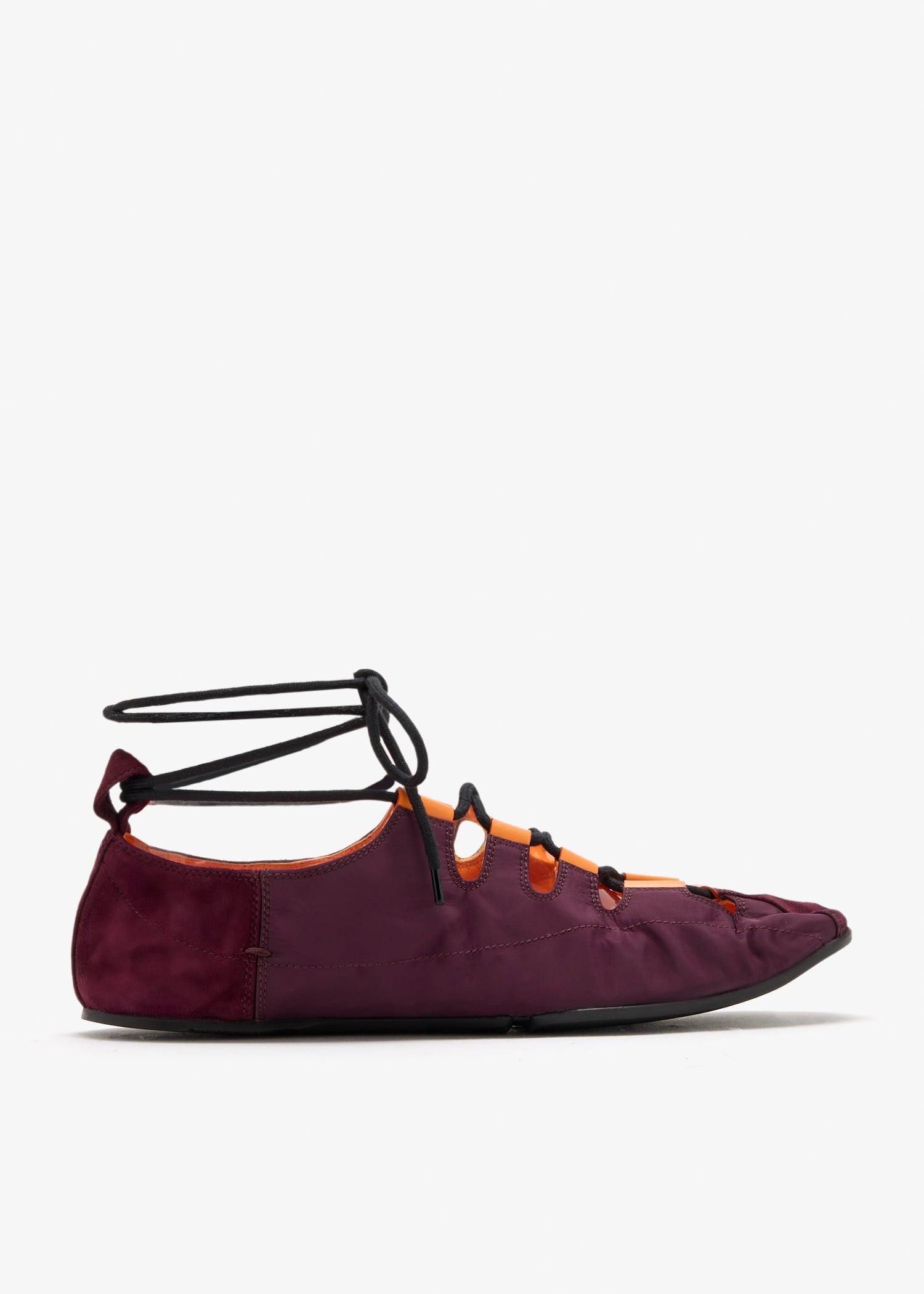 

Fold laced ballerinas, Burgundy