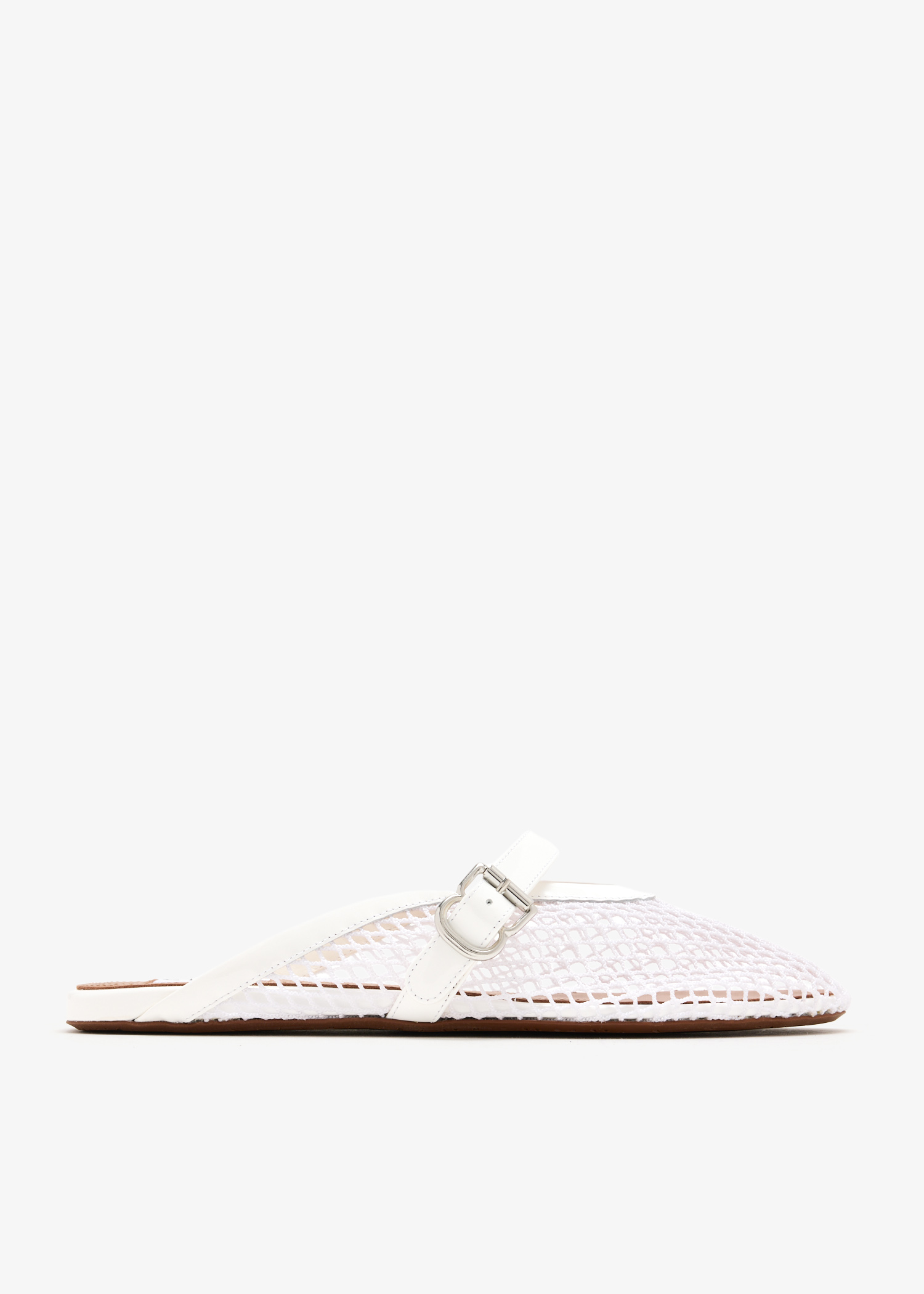 

Fishnet mules, White