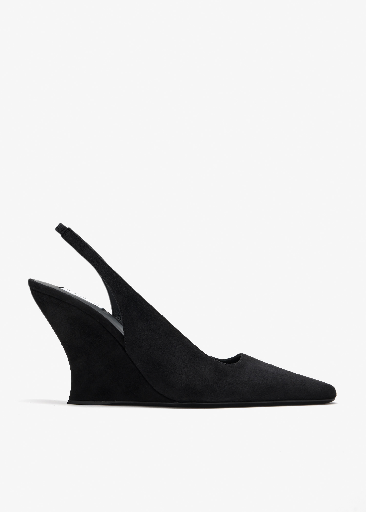 

Wave slingback wedges, Black