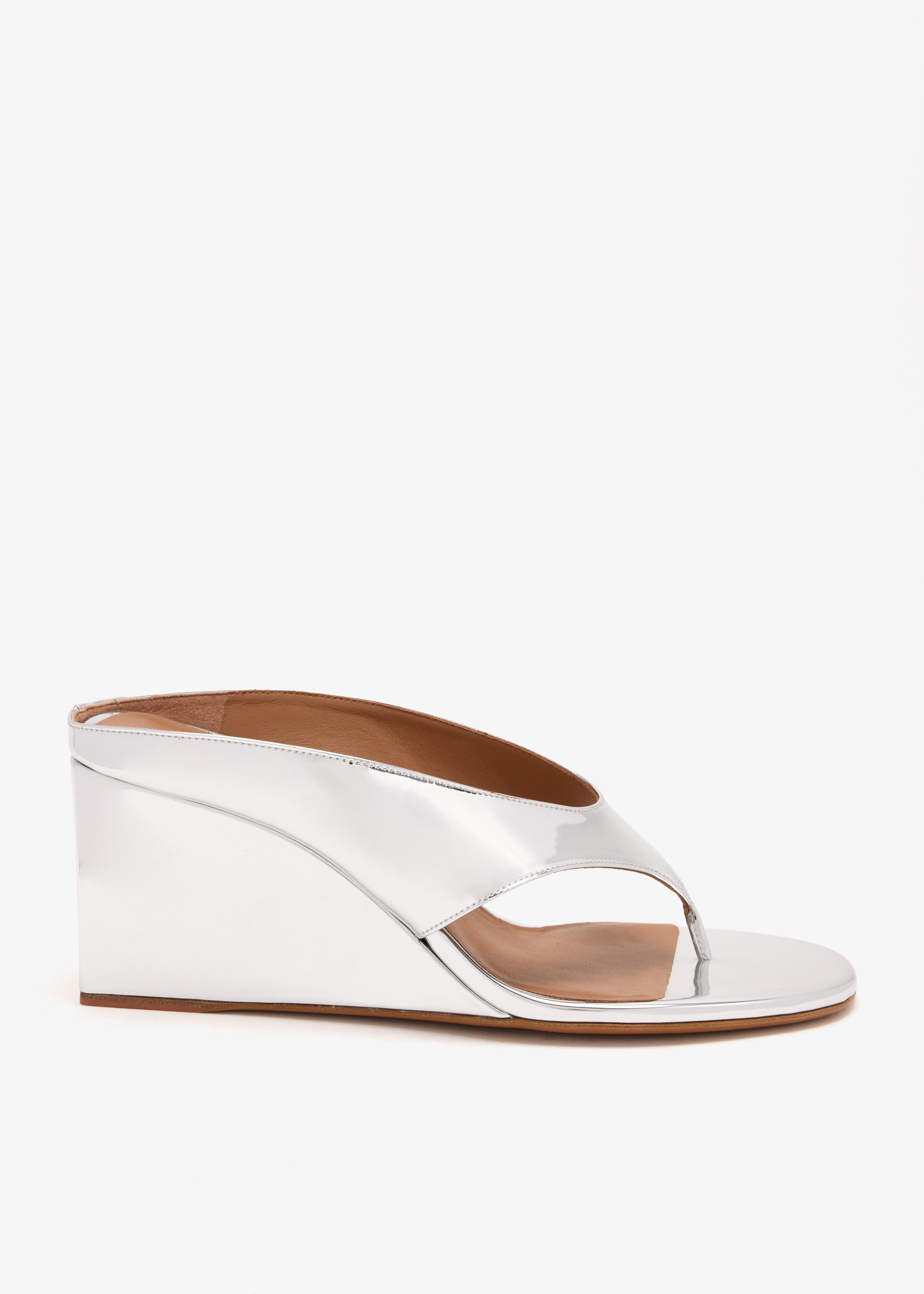 

Cube thong mules, Silver