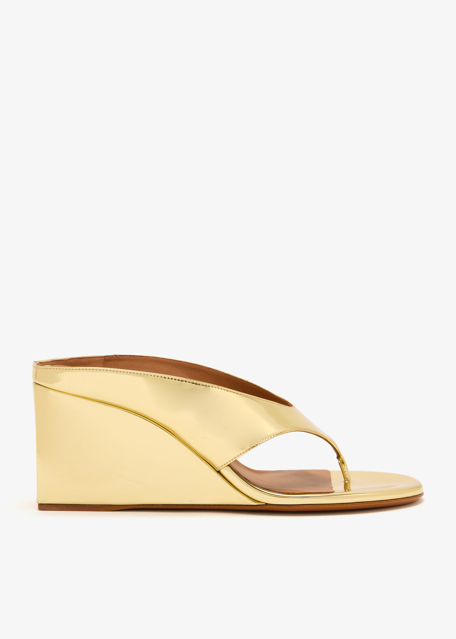 

Cube thong mules, Gold