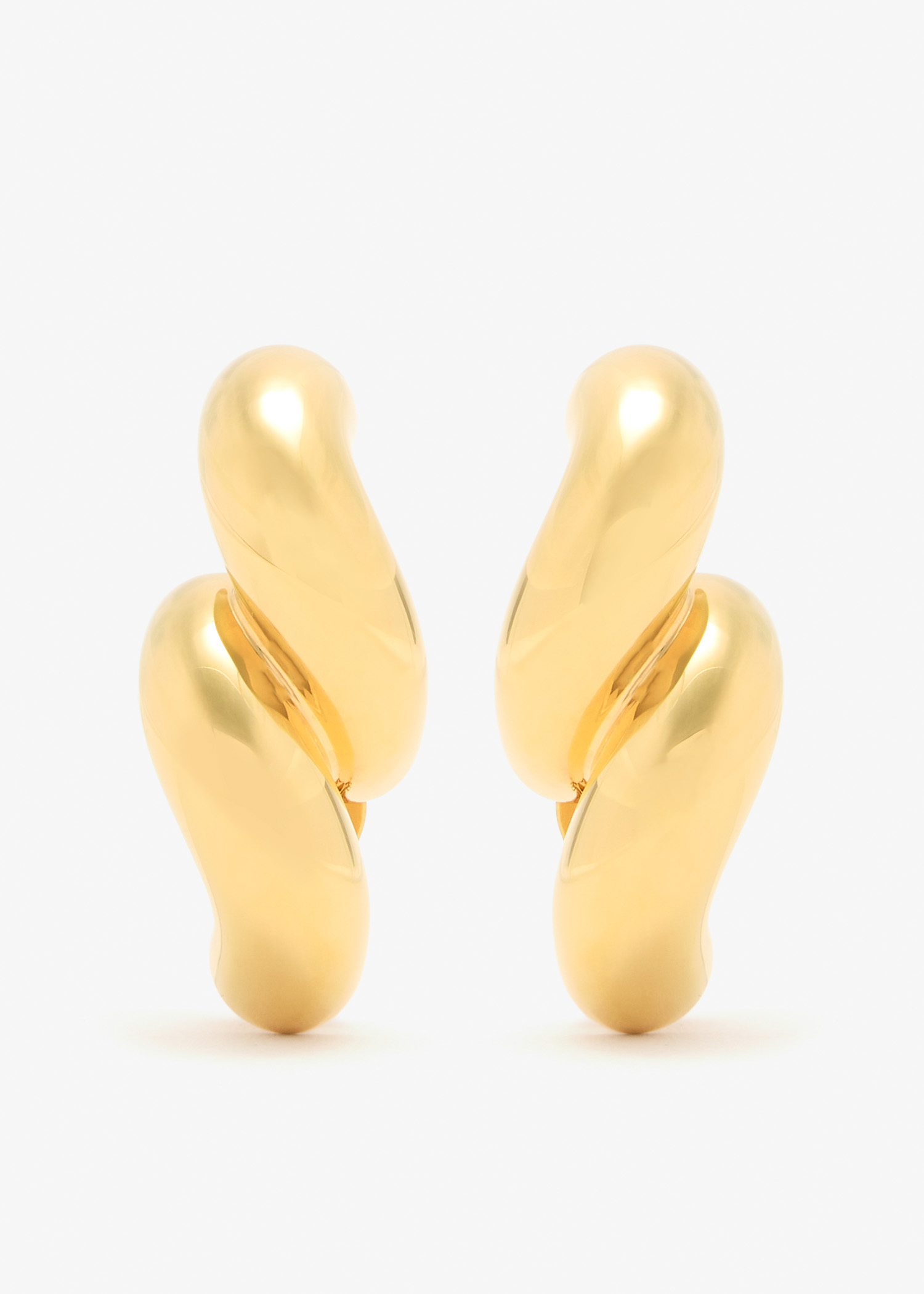 

Torsion clip earrings, Gold