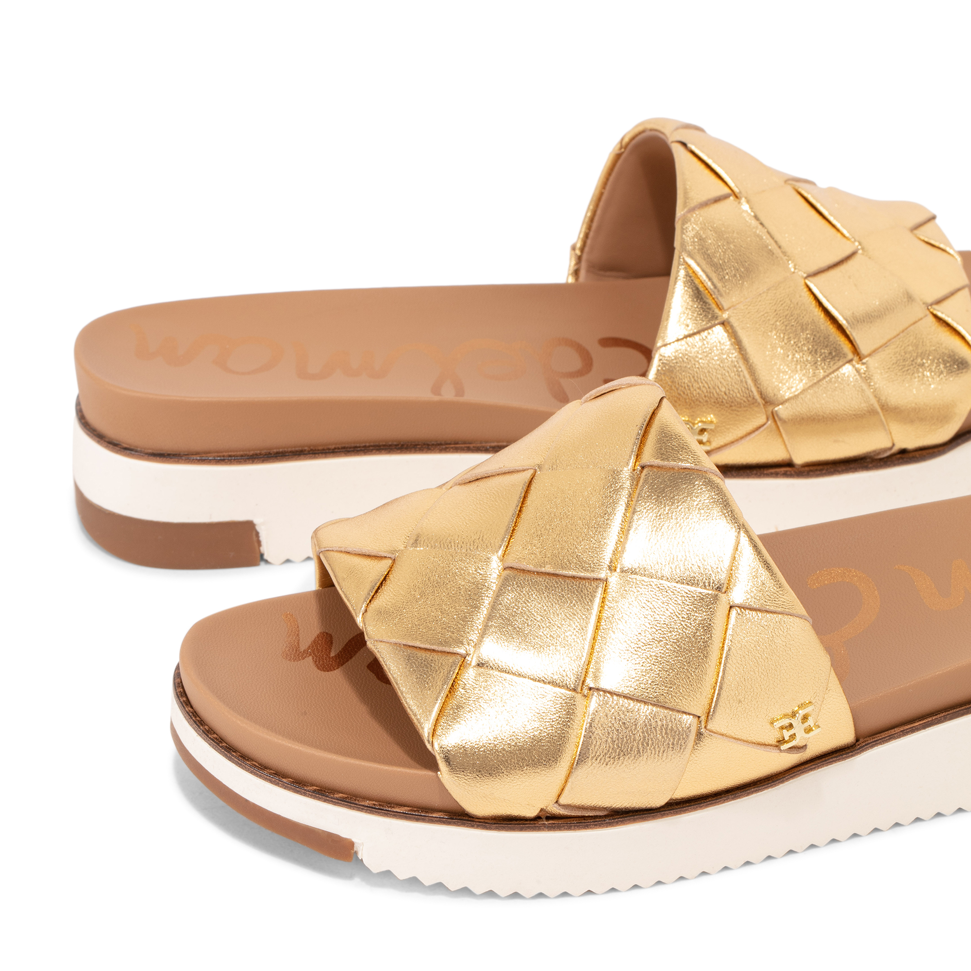 

Adaley woven slide sandals, Gold