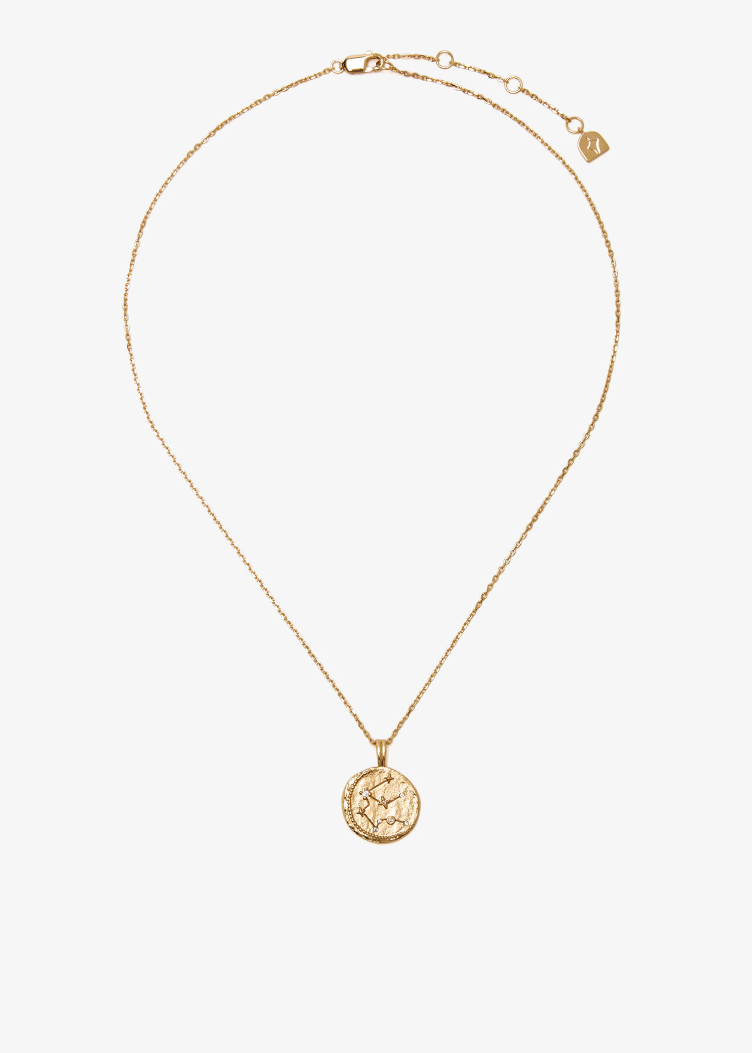 

Aquarius Zodiac pendant necklace, Gold