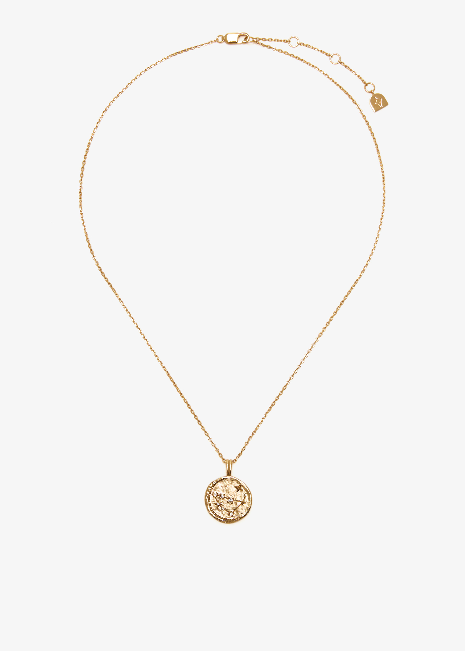 

Capricorn Zodiac pendant necklace, Gold