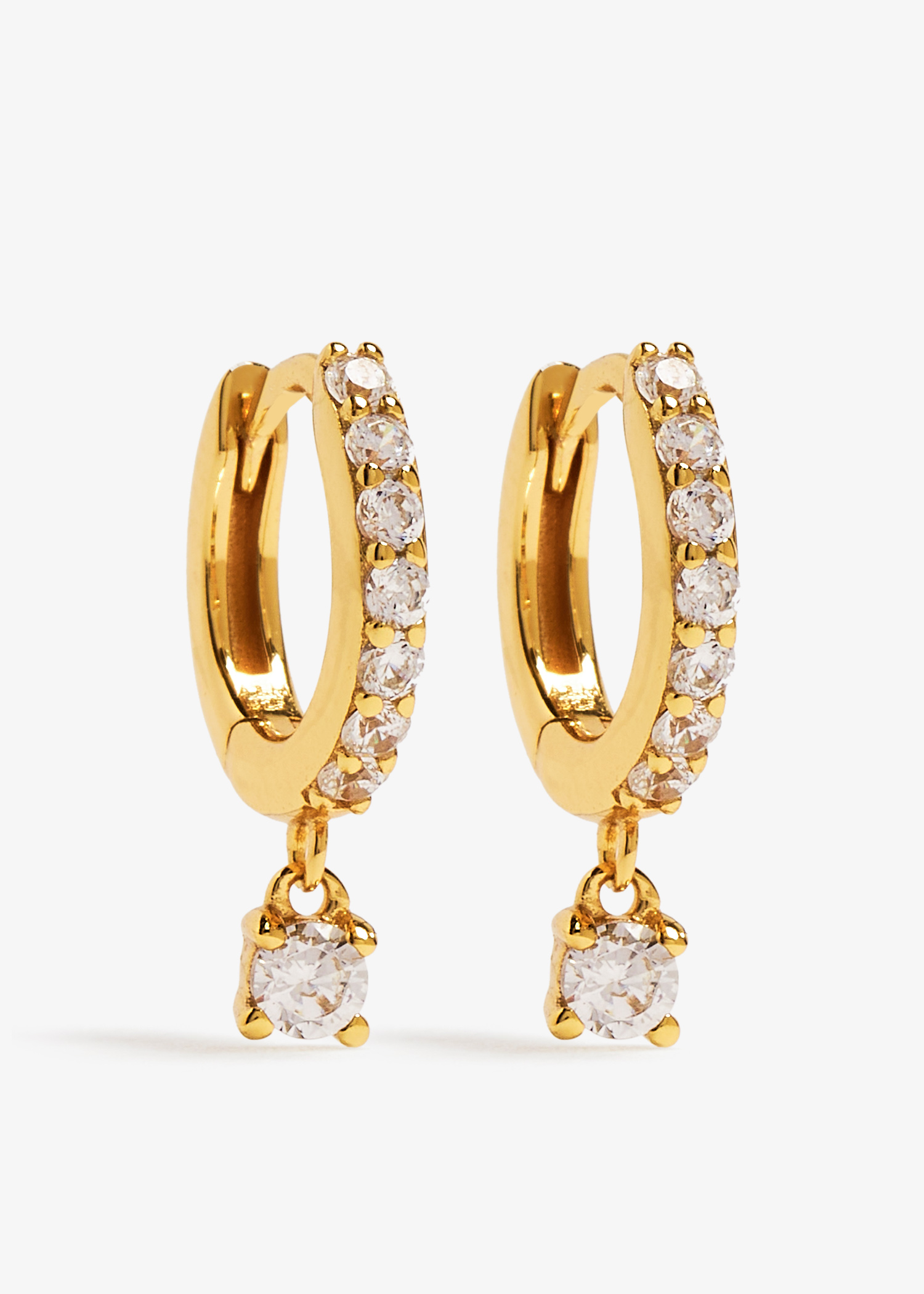 

Crystal Charm huggies, Gold