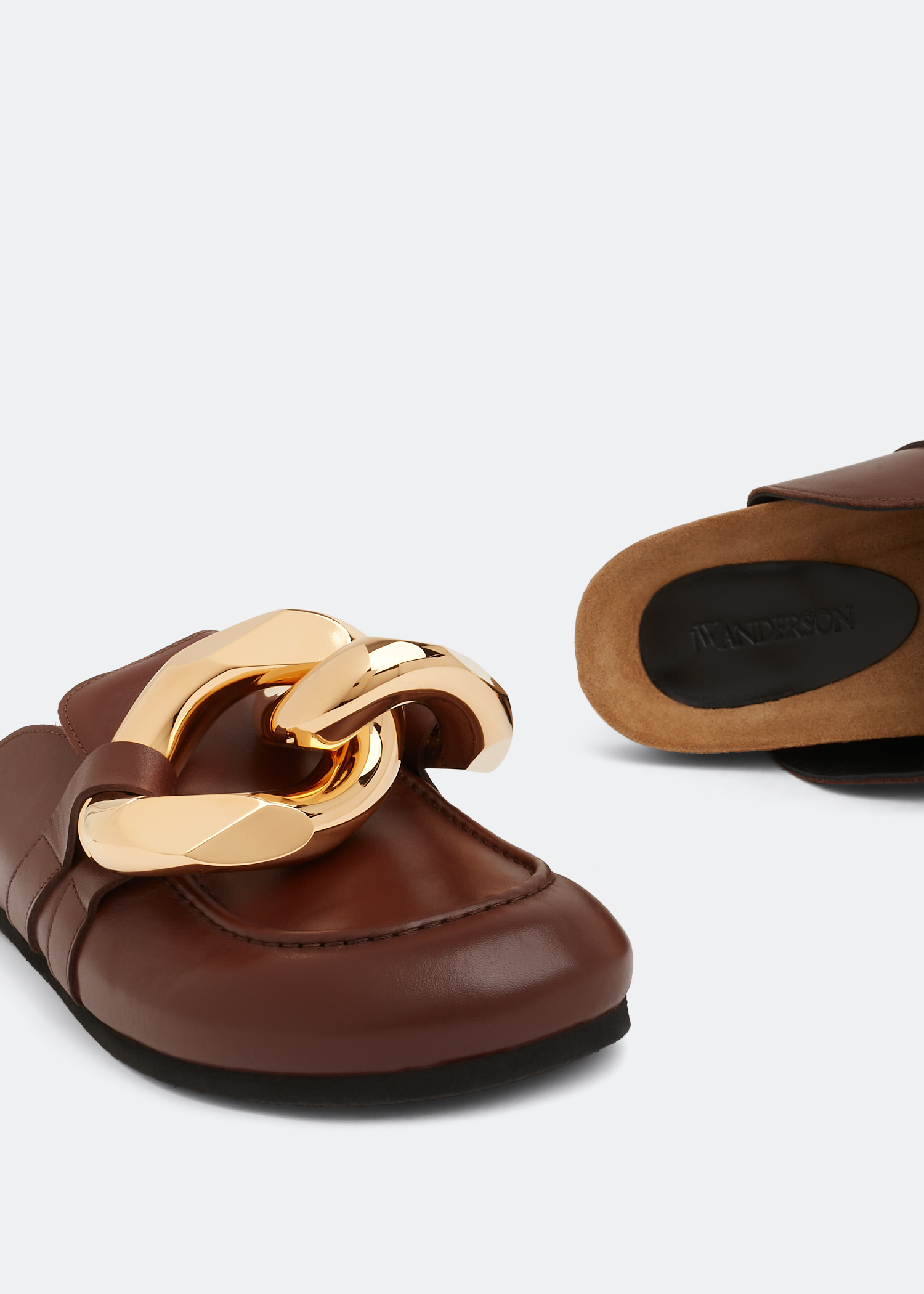 

Chain slippers, Brown