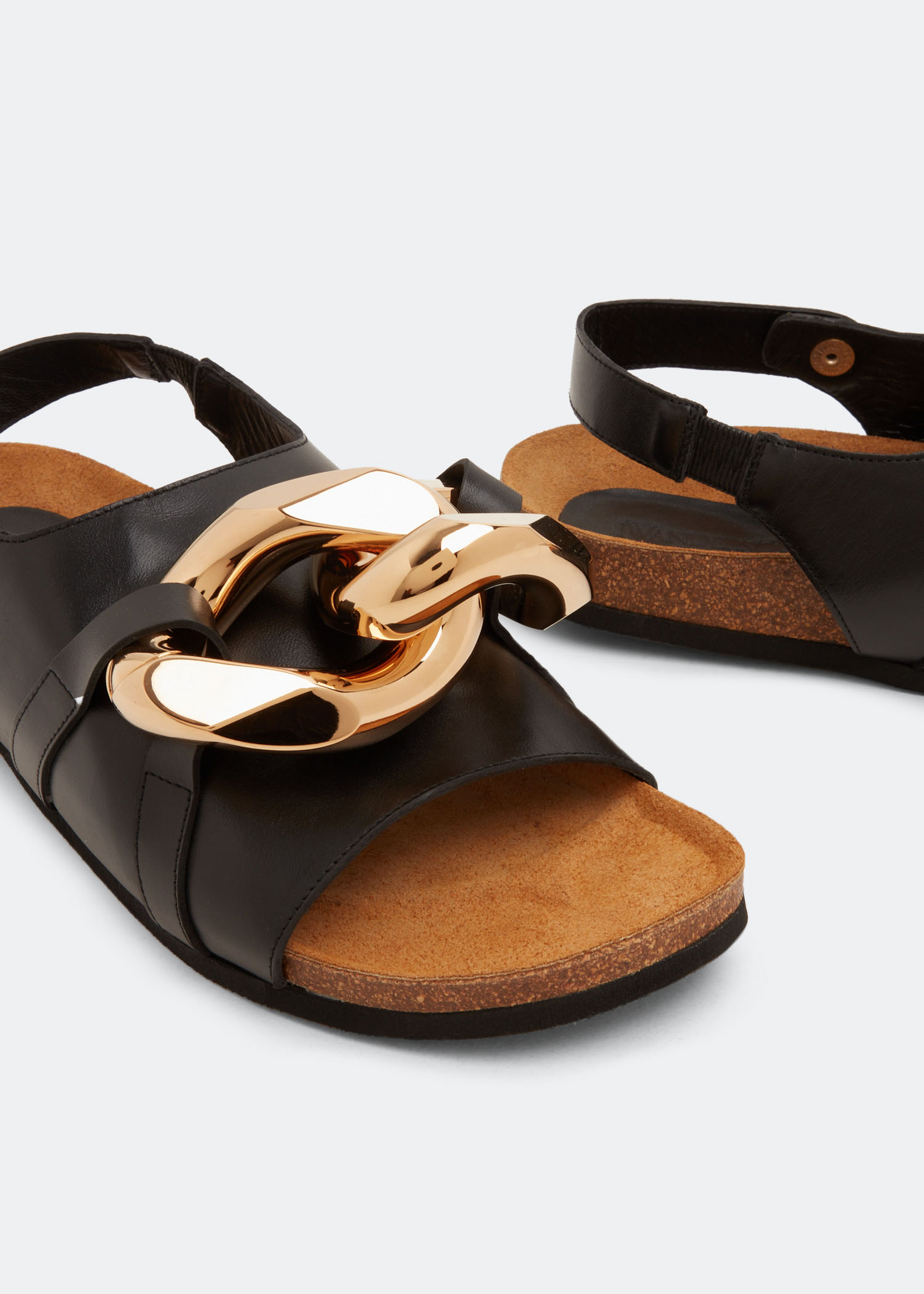 

Chain flat sandals, Black