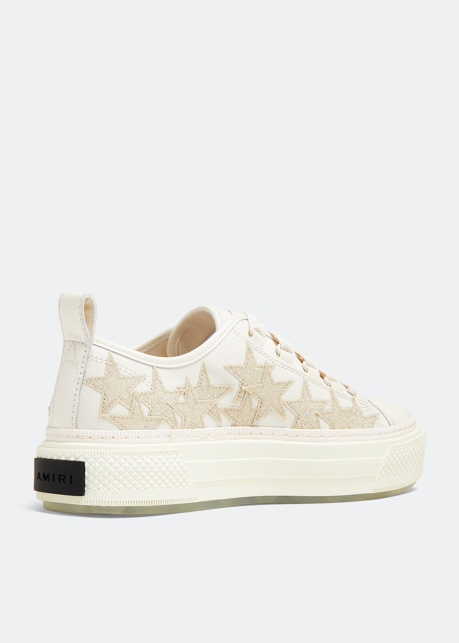White & Black Platform Stars Court Low Sneakers by AMIRI on Sale