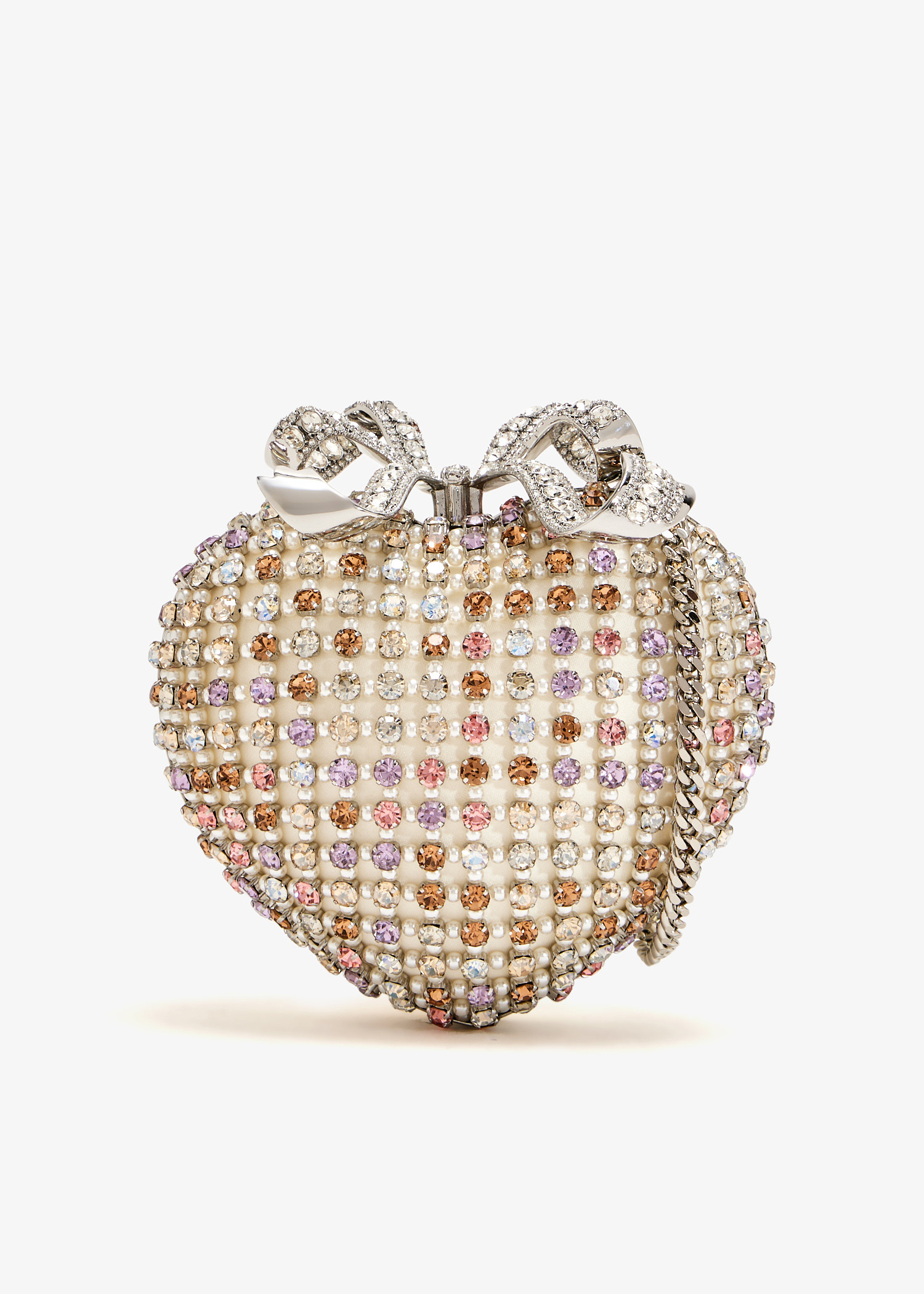 

Crystal heart clutch, Multicolored