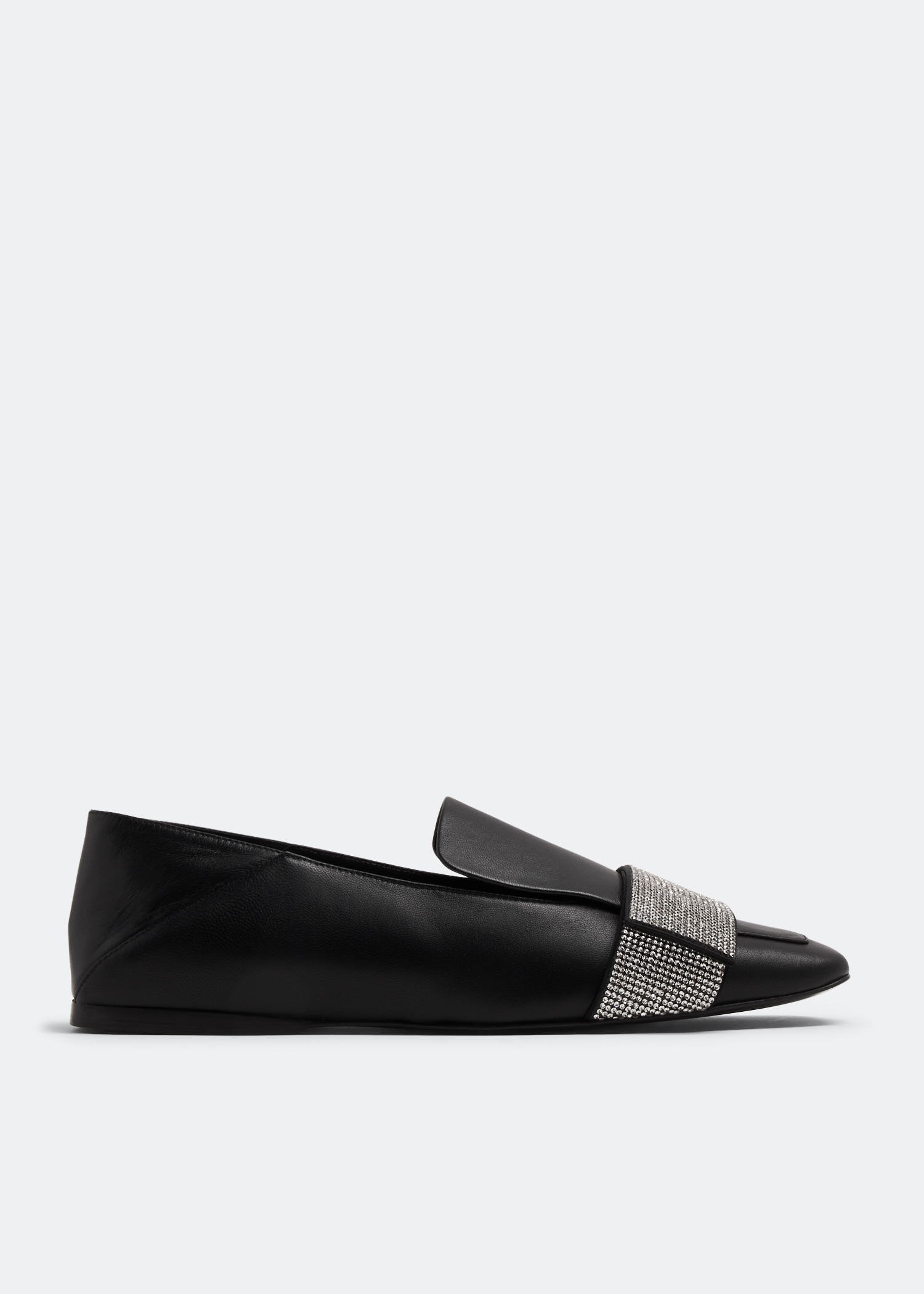 

Flat leather moccasins, Black