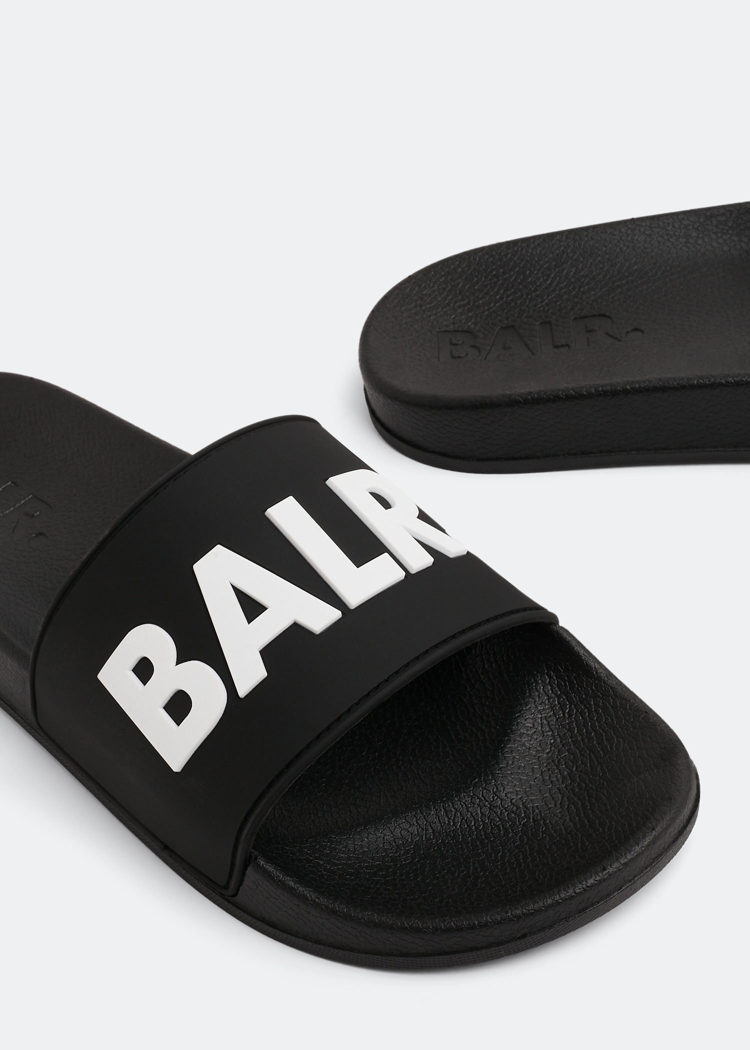 BALR. Logo slides for Men Black in Kuwait Level Shoes