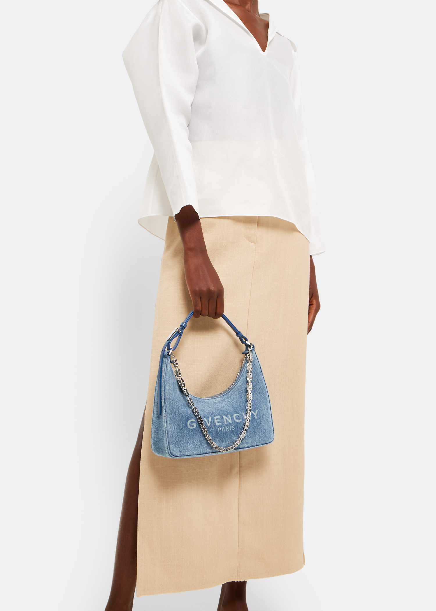 

Moon cut-out small bag, Blue
