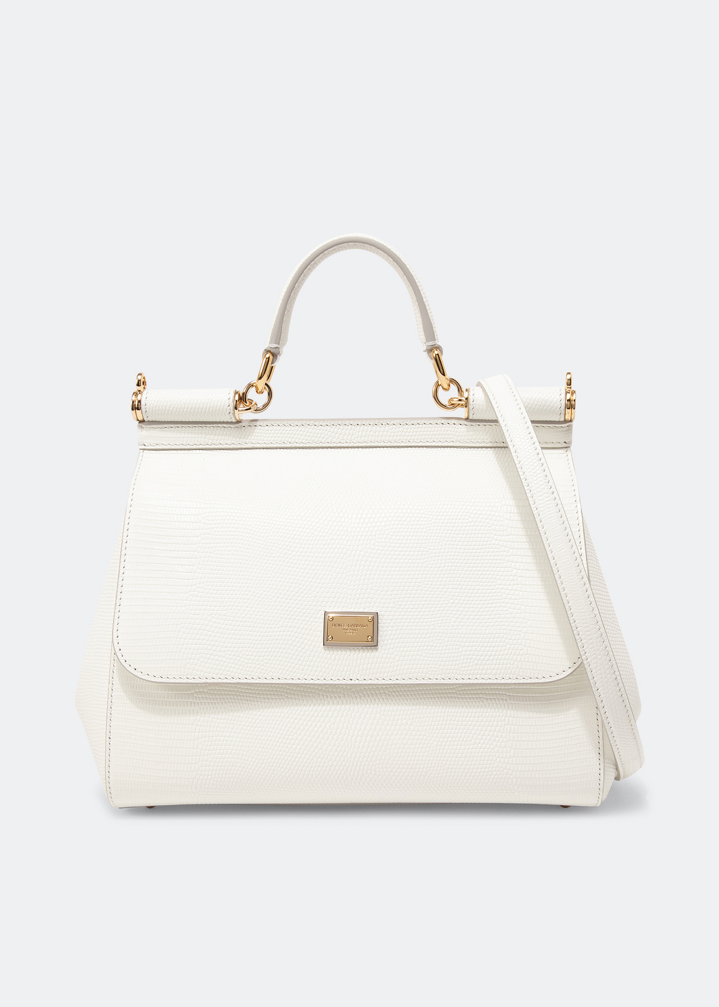 

Medium Sicily iguana bag, White