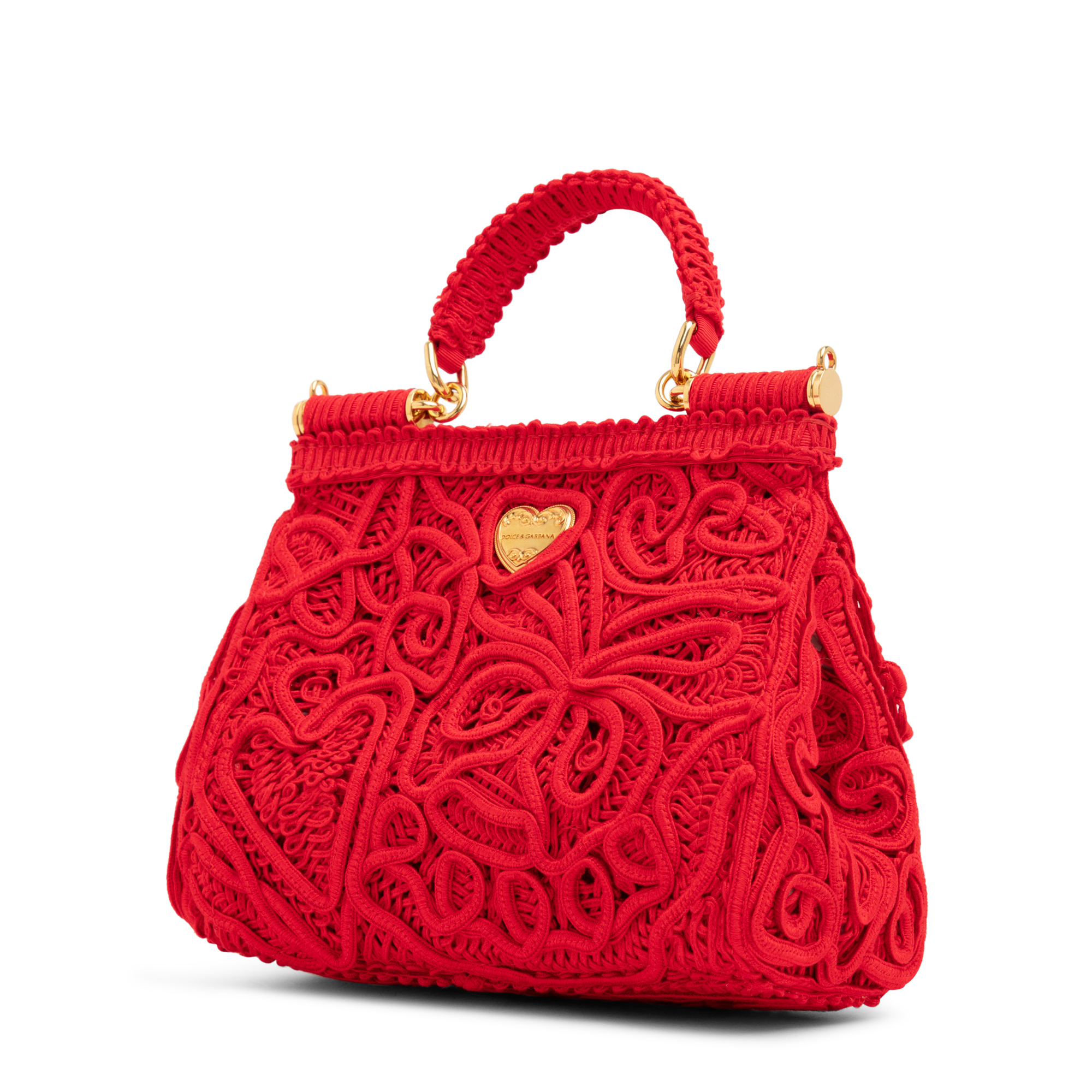 

Small cordonetto lace Sicily bag, Red