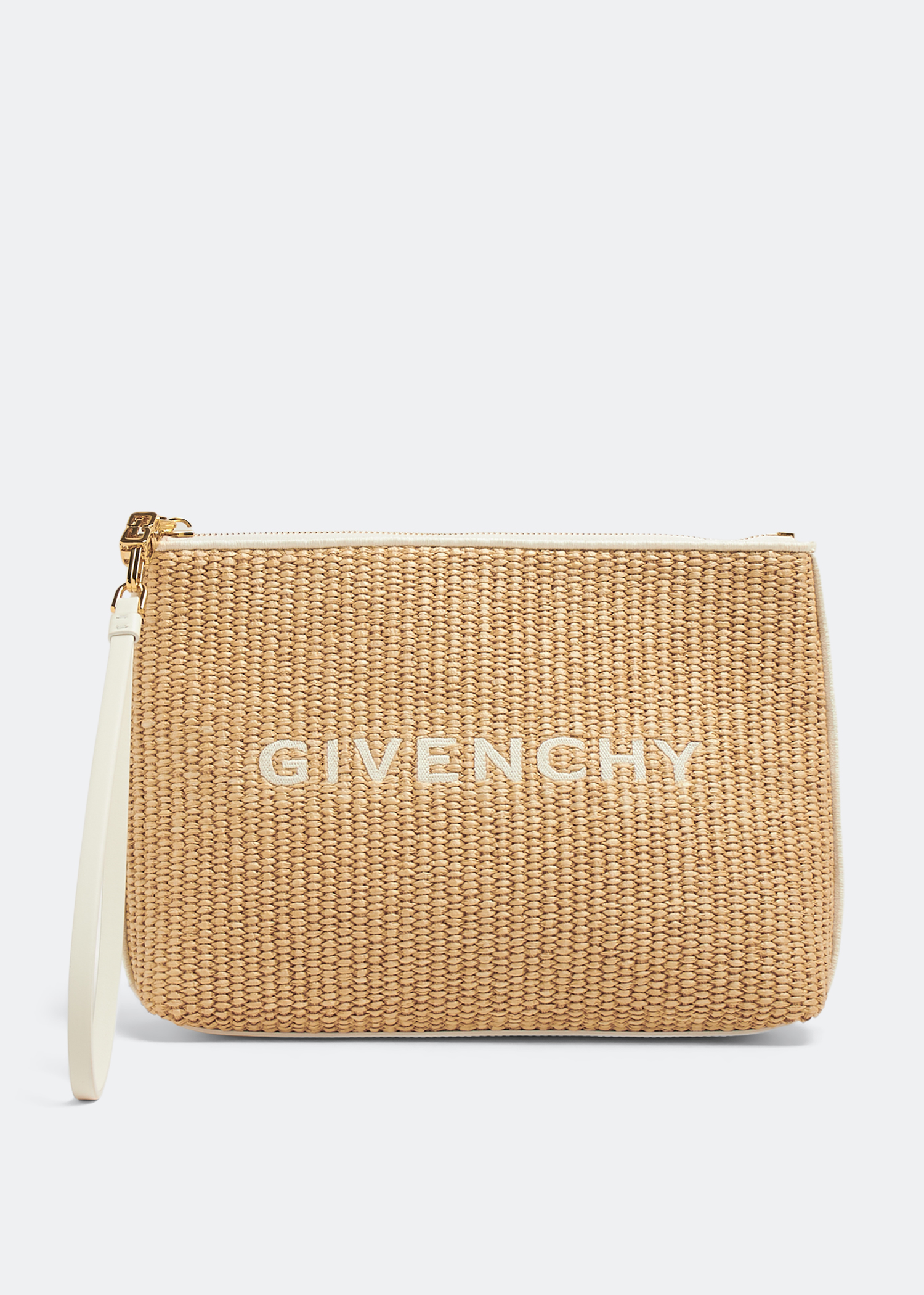 

Raffia travel pouch, Beige