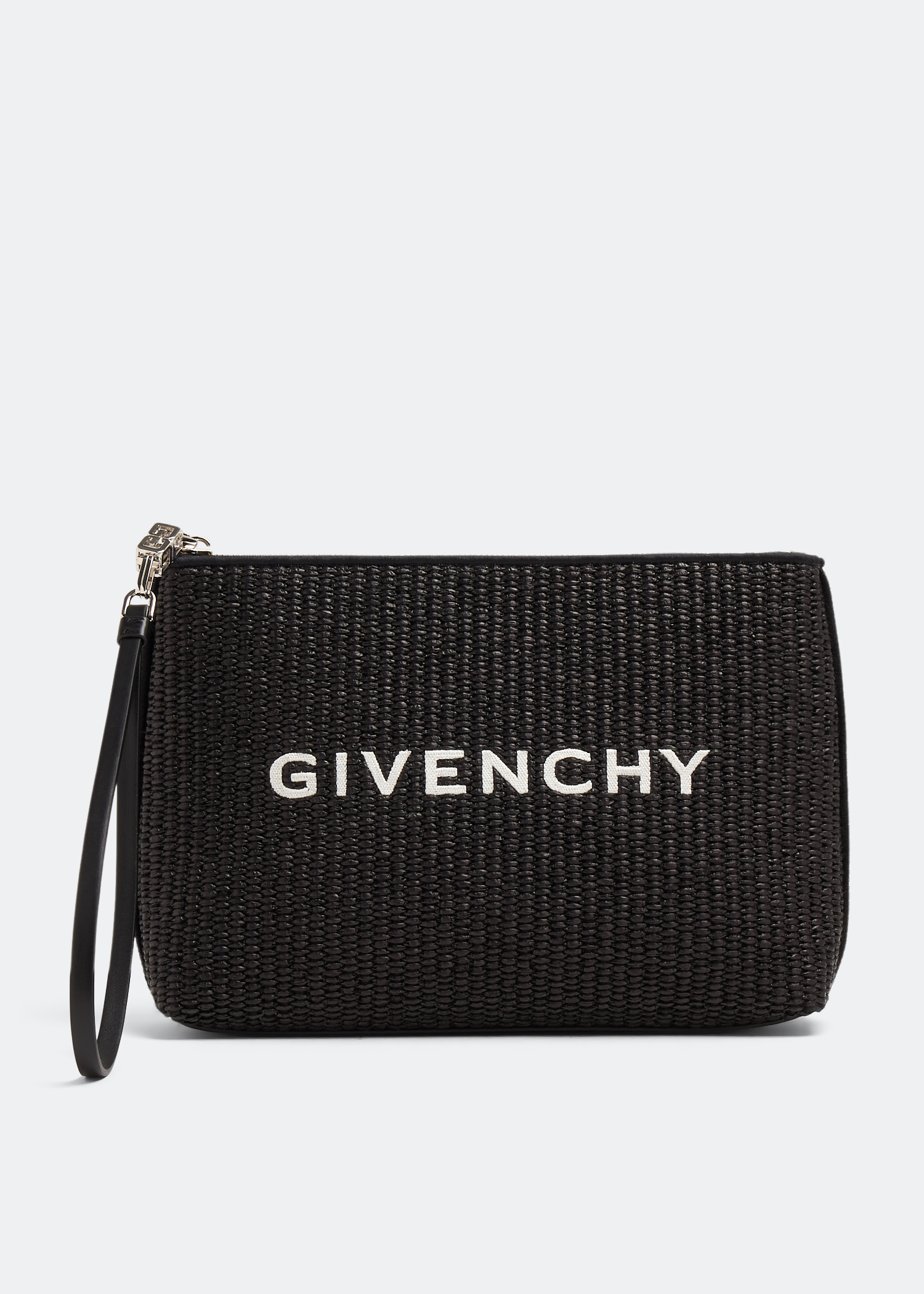 

Raffia travel pouch, Black