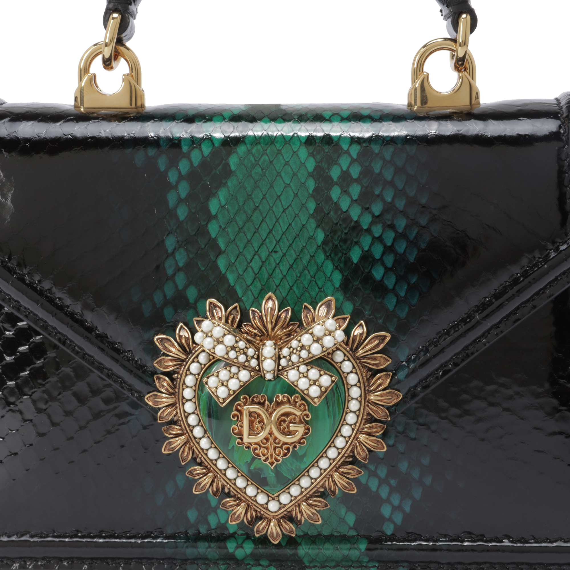

Exclusive python Devotion top handle bag, Green