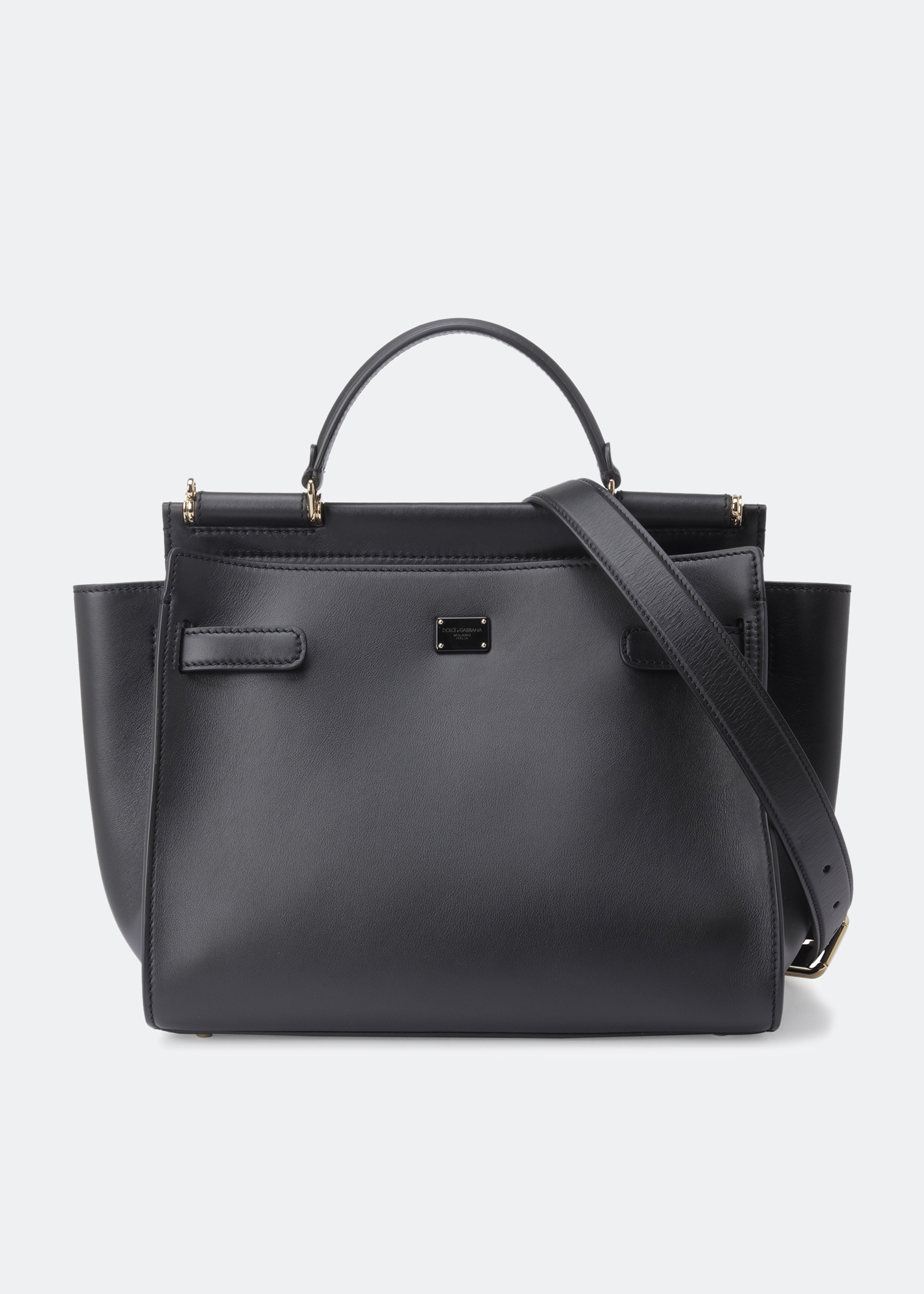 

Medium Sicily calfskin soft bag, Black