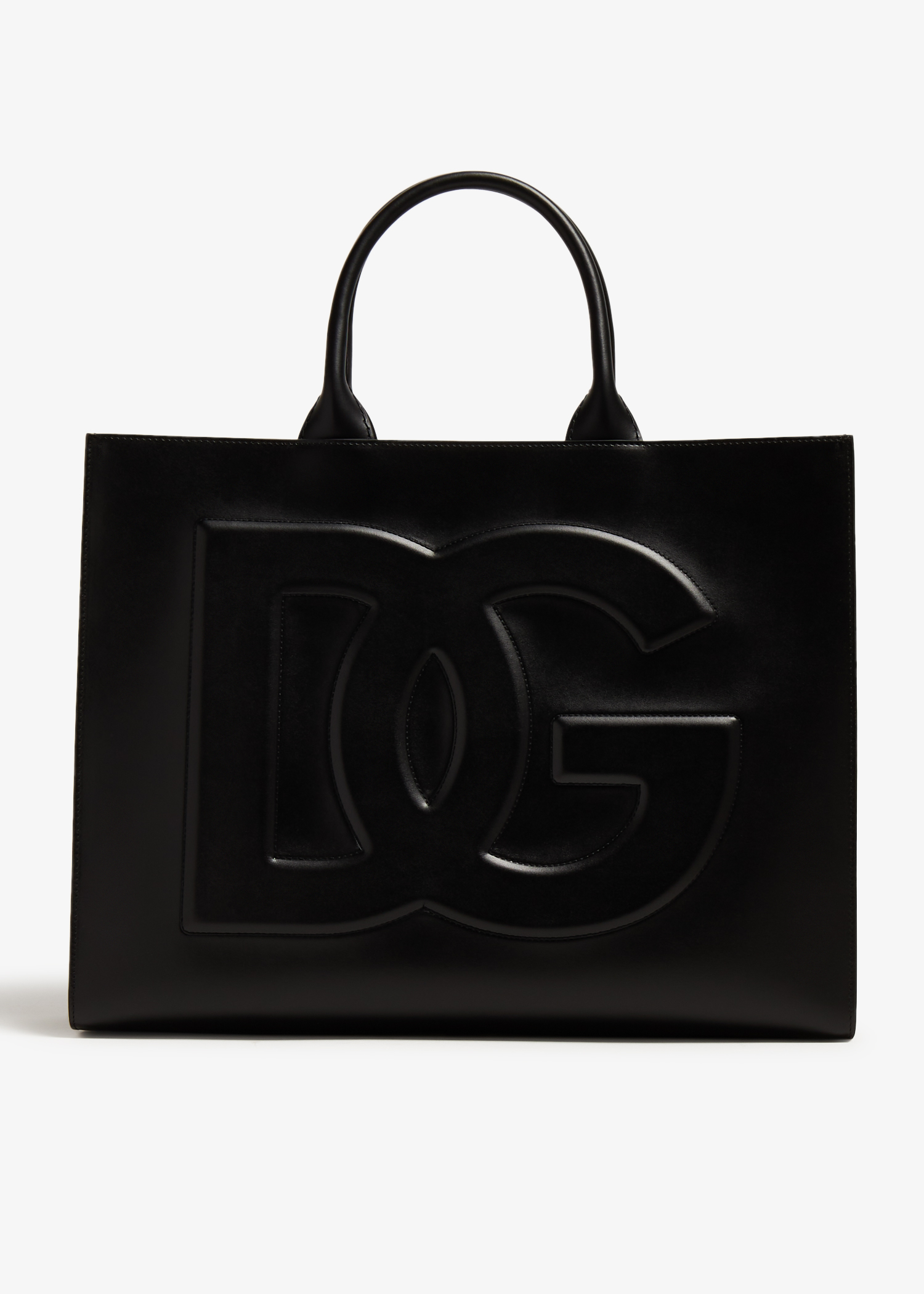 DG leather top handle bag, Black