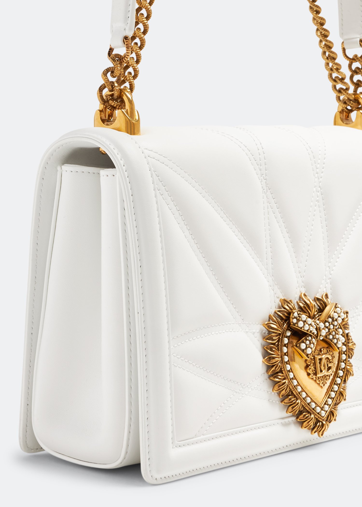 Devotion Medium Shoulder Bag in White - Dolce Gabbana