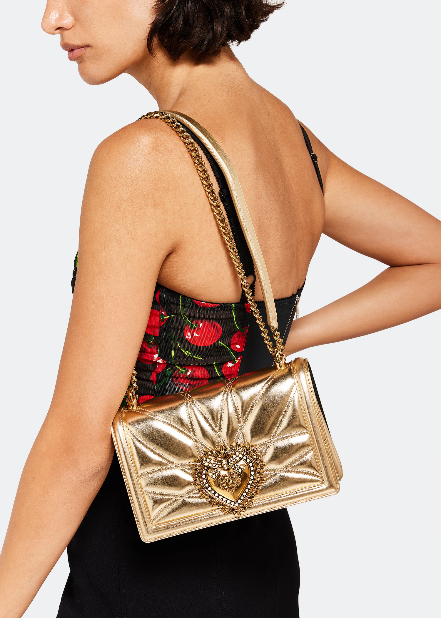 Dolce Gabbana Medium Devotion bag for Women Gold in UAE Level Shoes