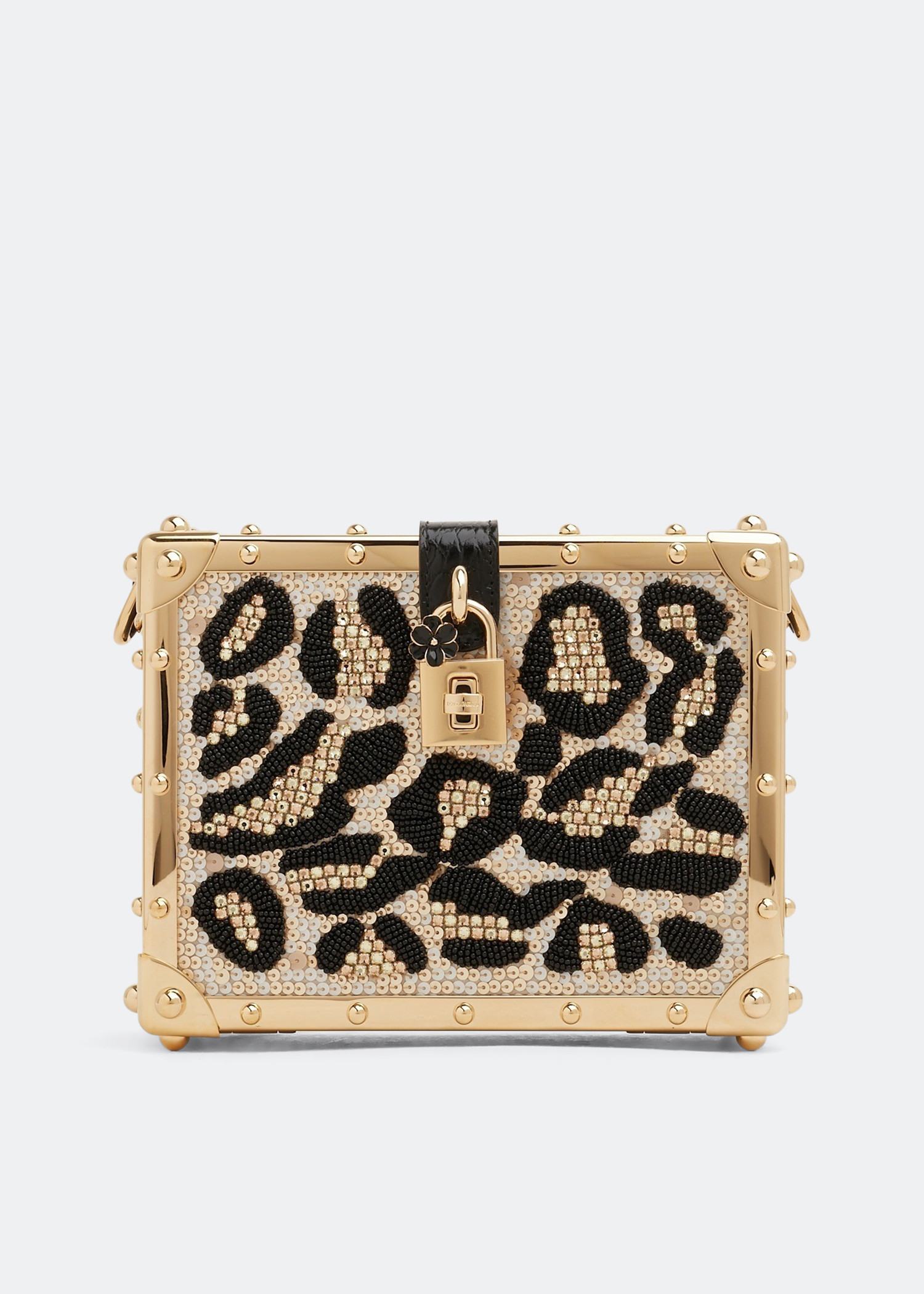 

Satin Dolce box clutch, Animal print