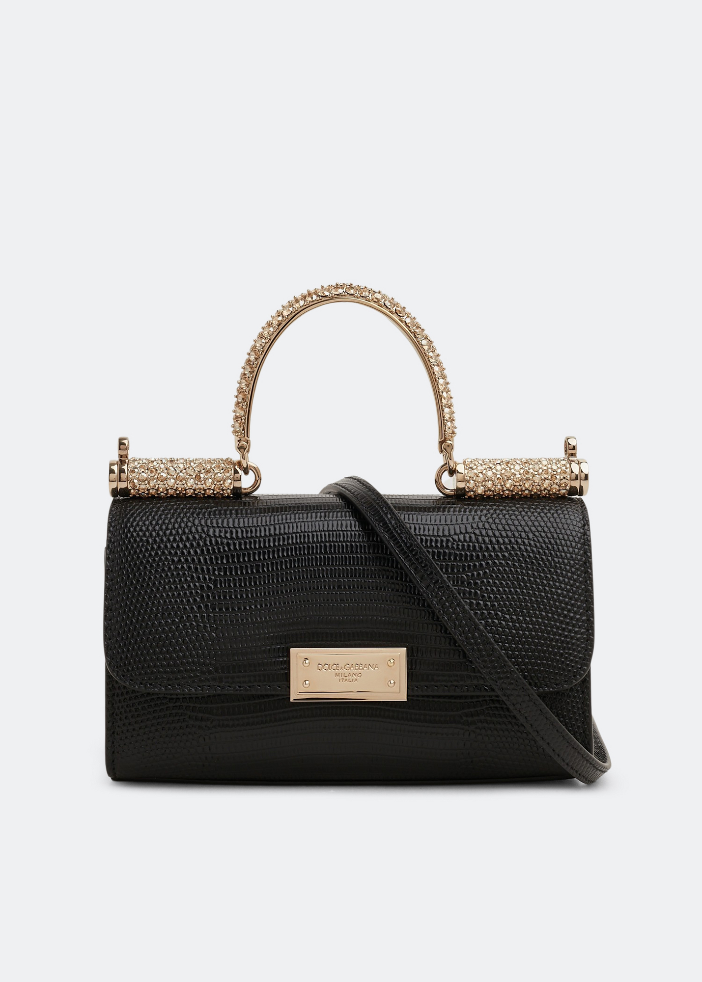 

Sicily Von crystal handle bag, Black
