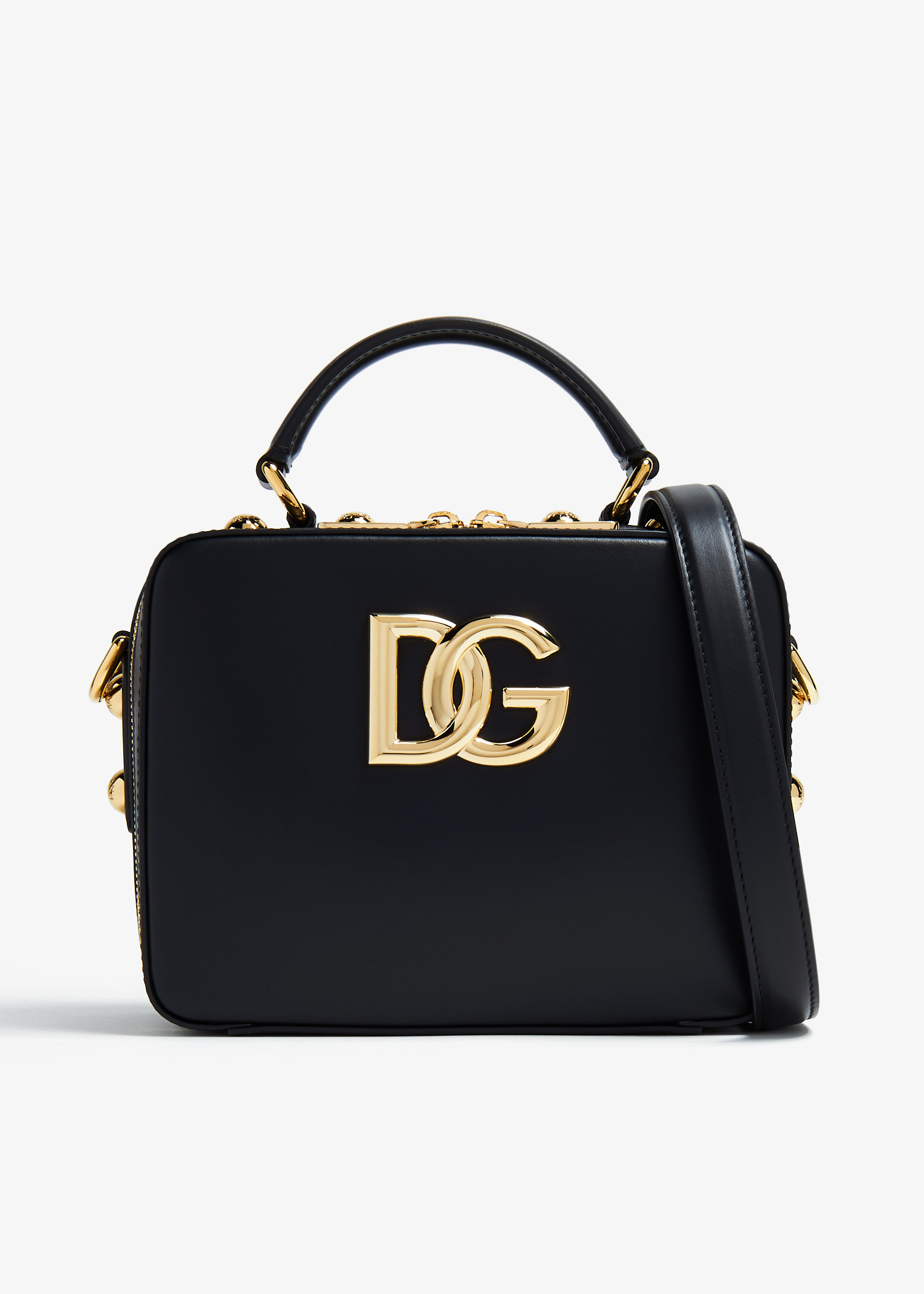 3.5 leather top-handle bag, Black