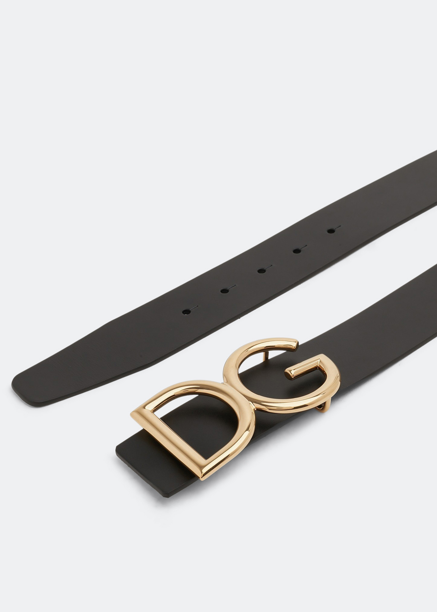 

DG logo leather belt, Black