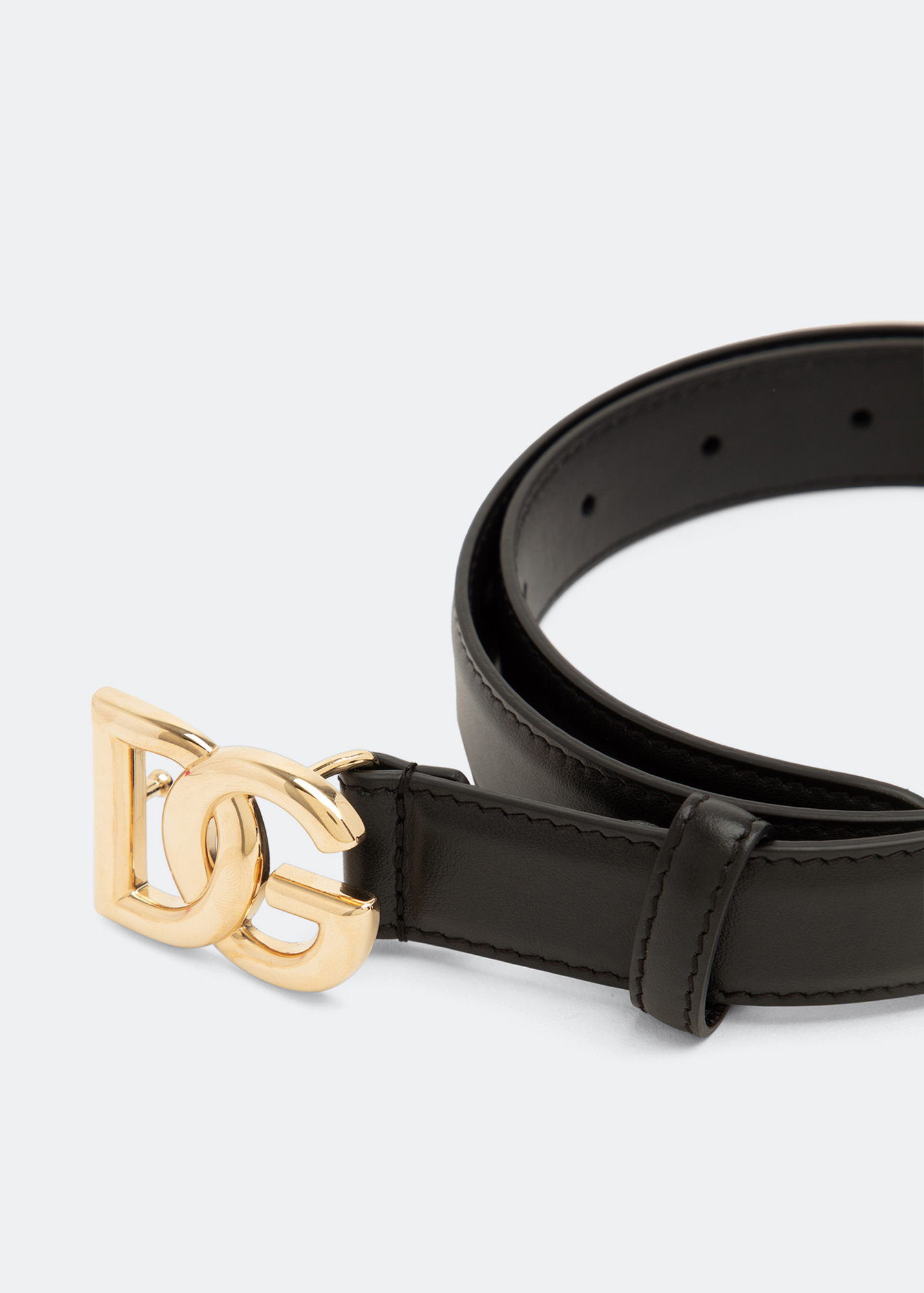 Dolce&Gabbana DG leather belt for Women - Black in UAE