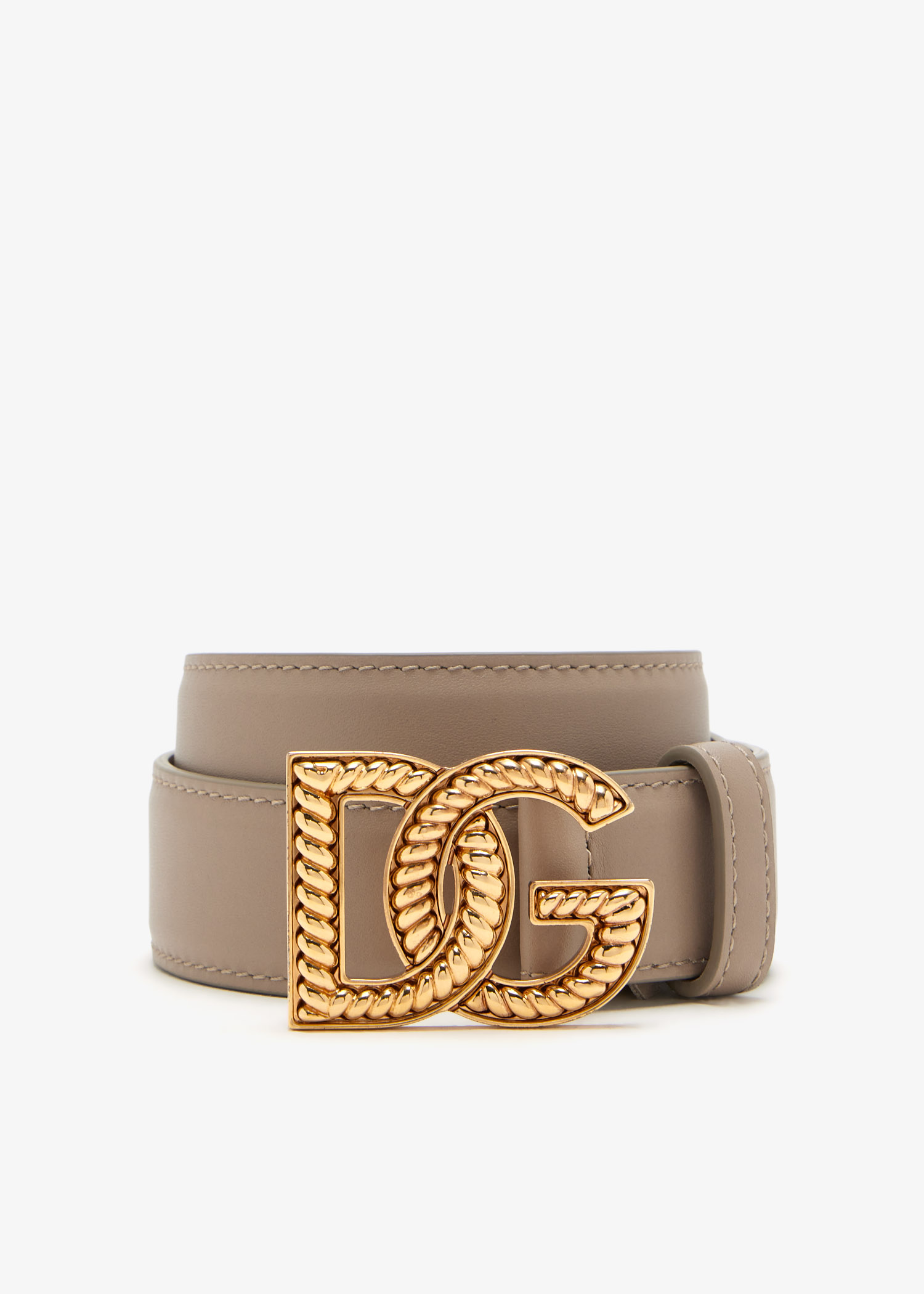 

Plongé calfskin DG logo belt, Taupe