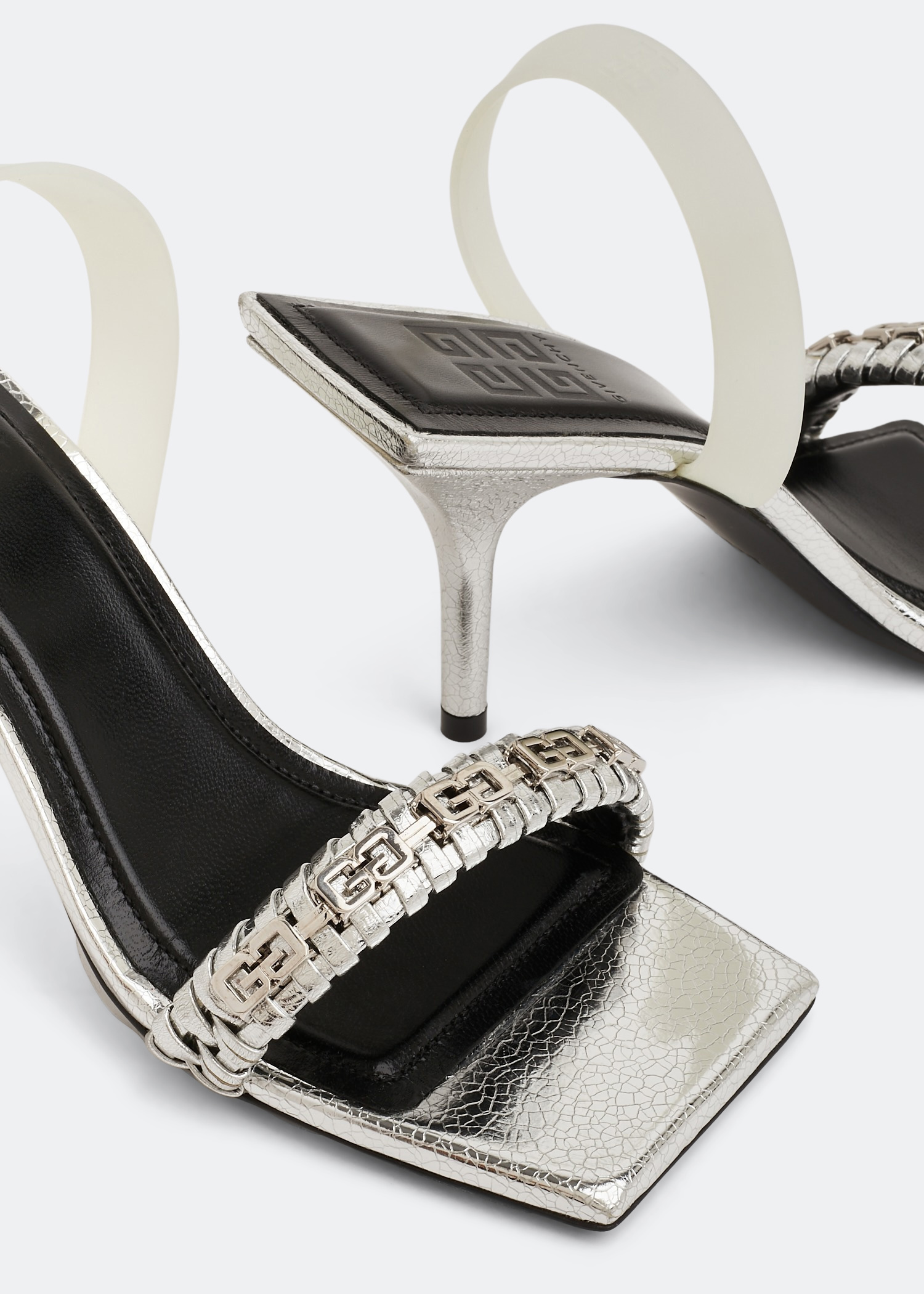 

G Woven sandals, Silver
