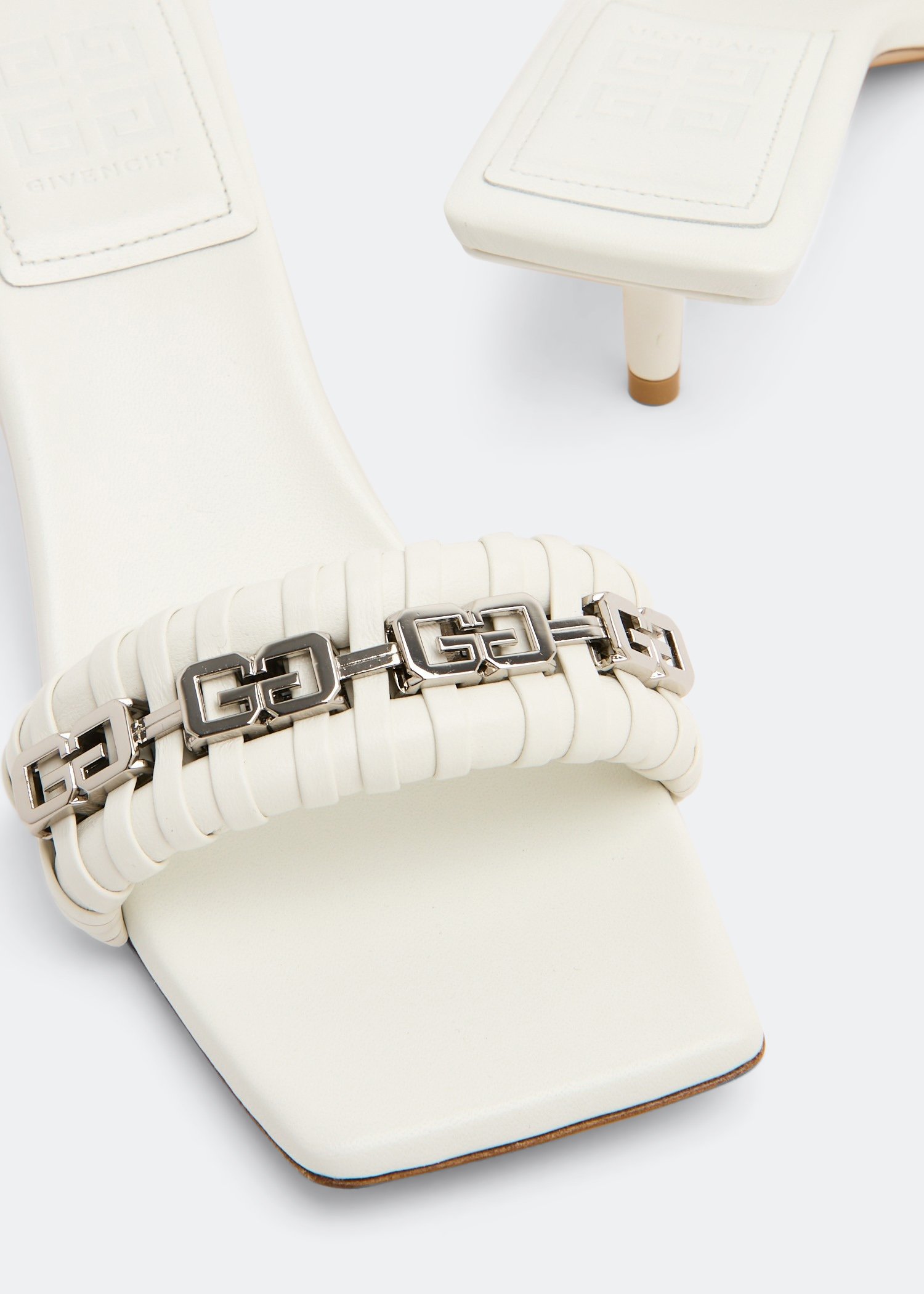 

G Woven sandals, White