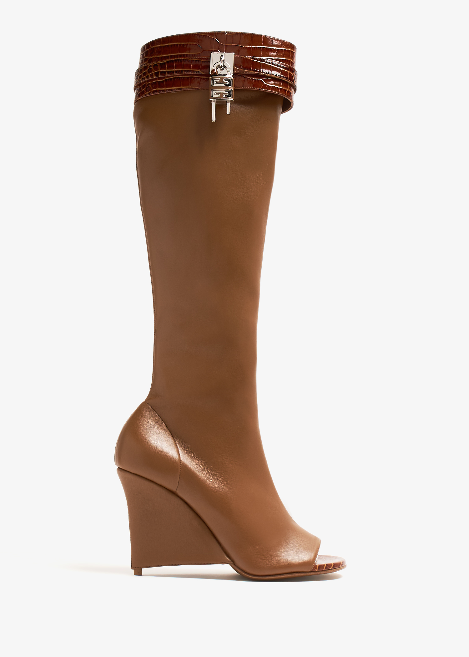 

Shark Lock sandal wedge boots, Brown