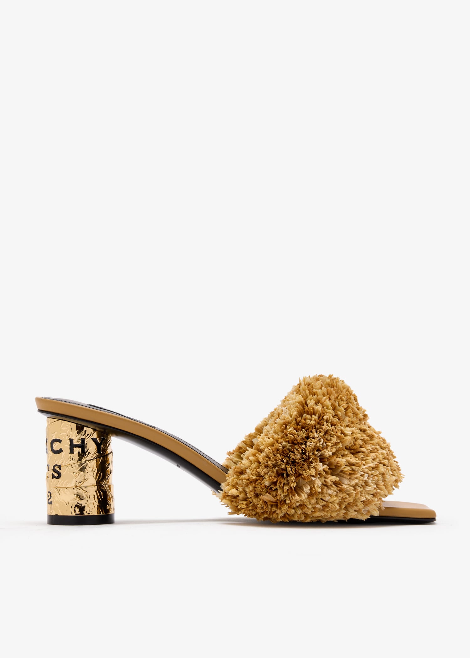 

Tape heeled mules, Beige