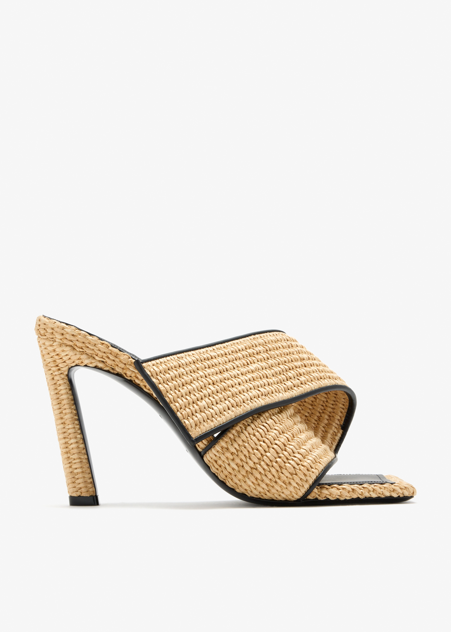 

Sliced Square mules, Beige