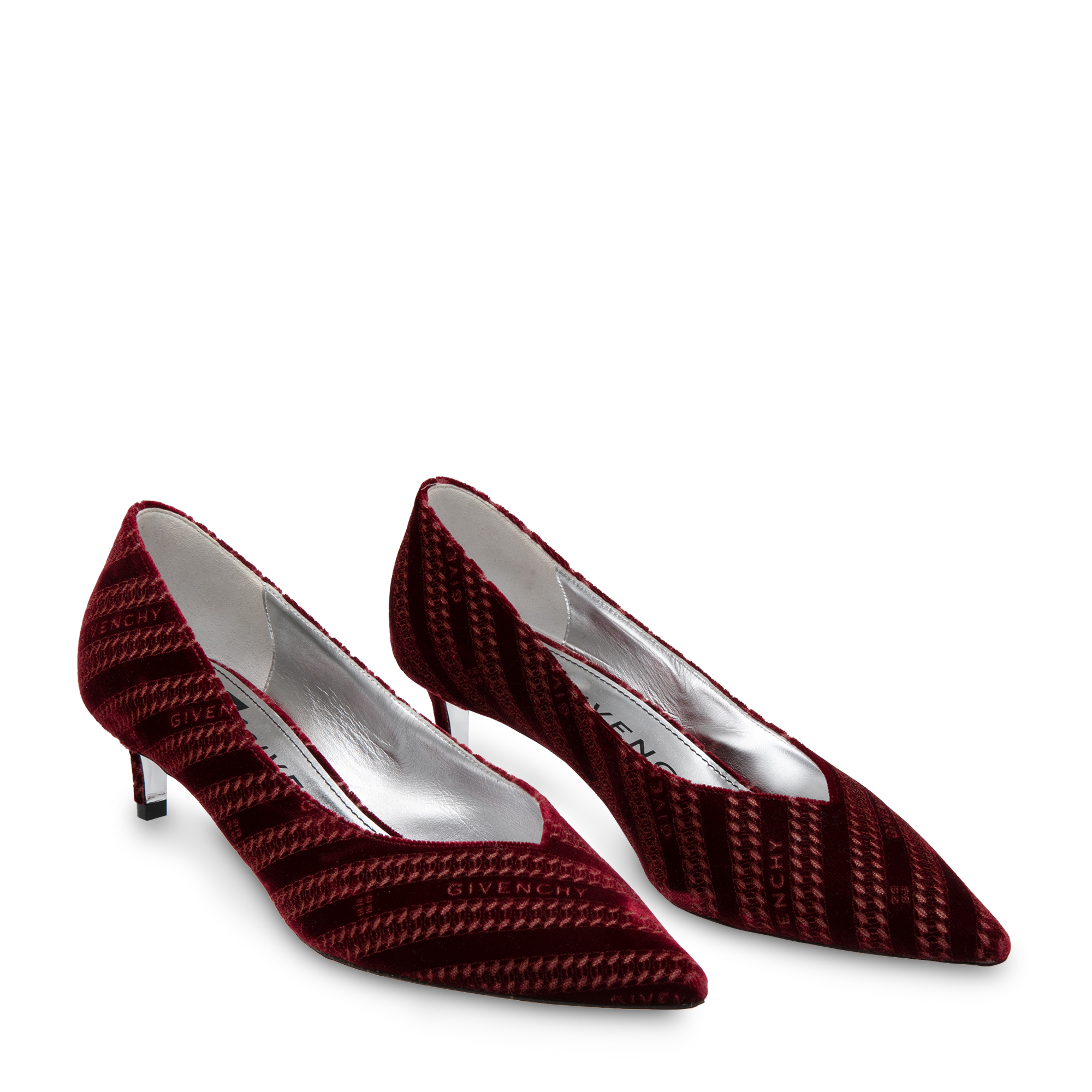 

Chain velvet pumps, Burgundy