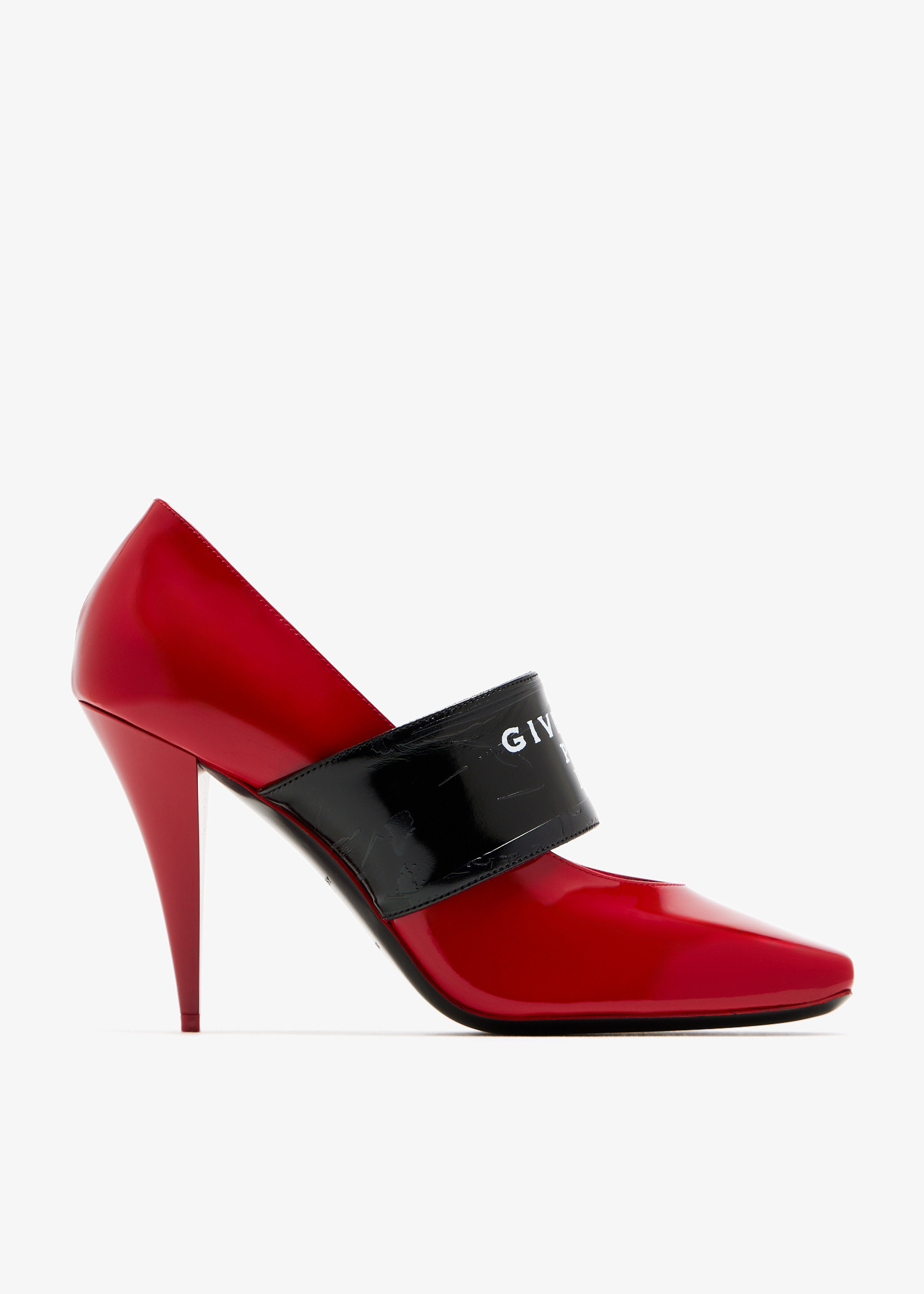 

Sliced Square Tape pumps, Red