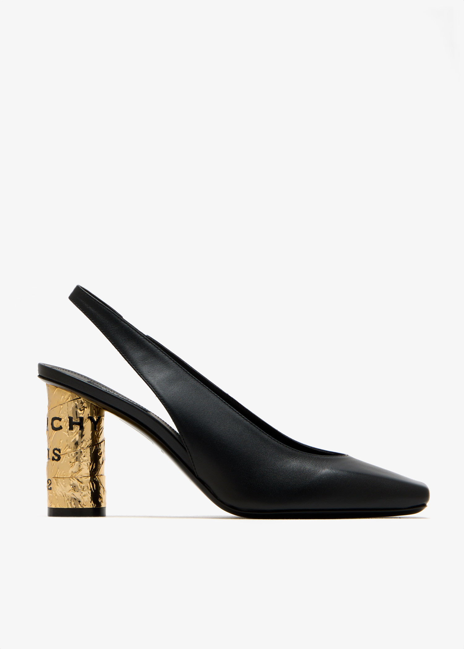 

Tape slingback pumps, Black