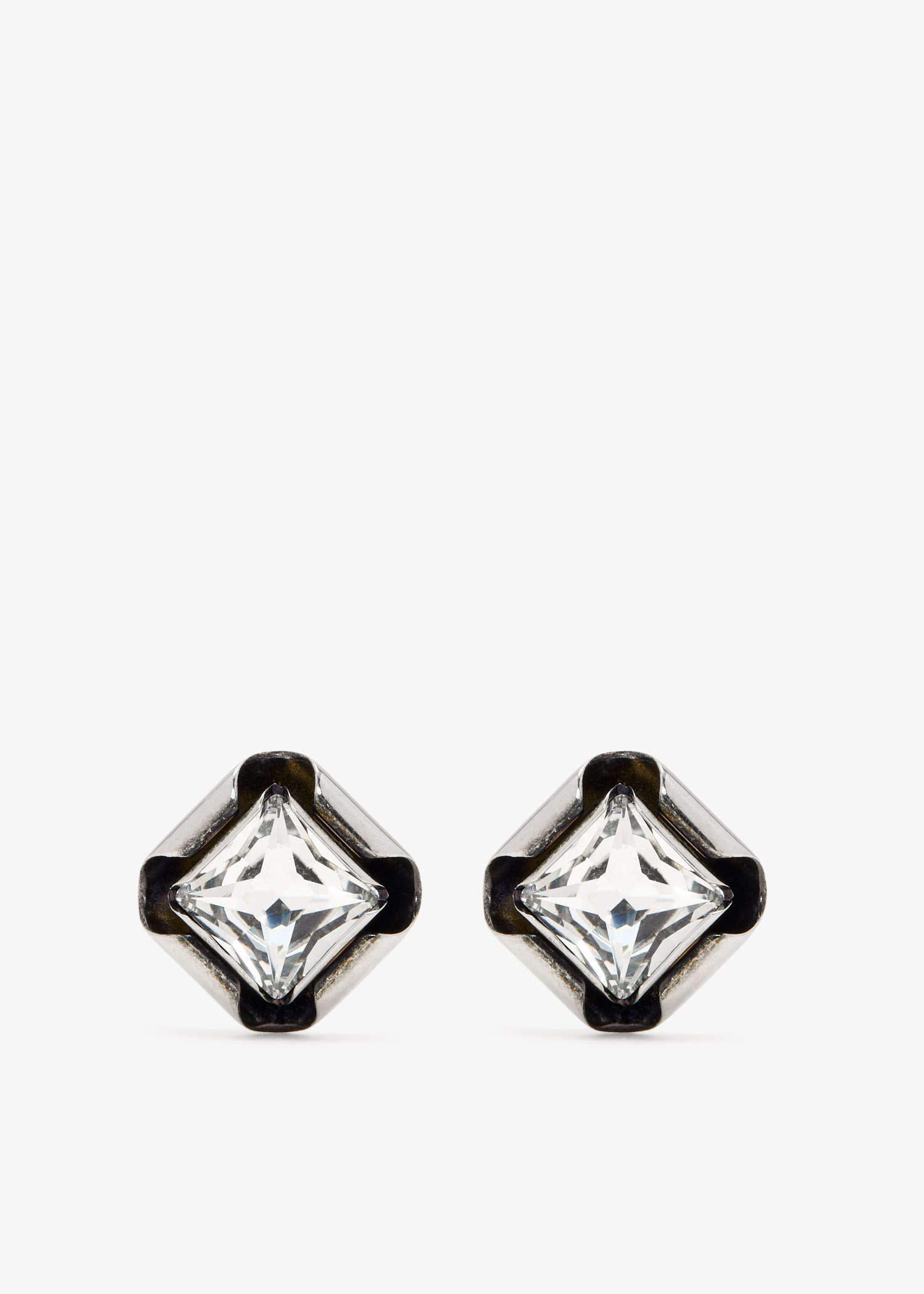 

Deconstructed crystal earrings, Silver