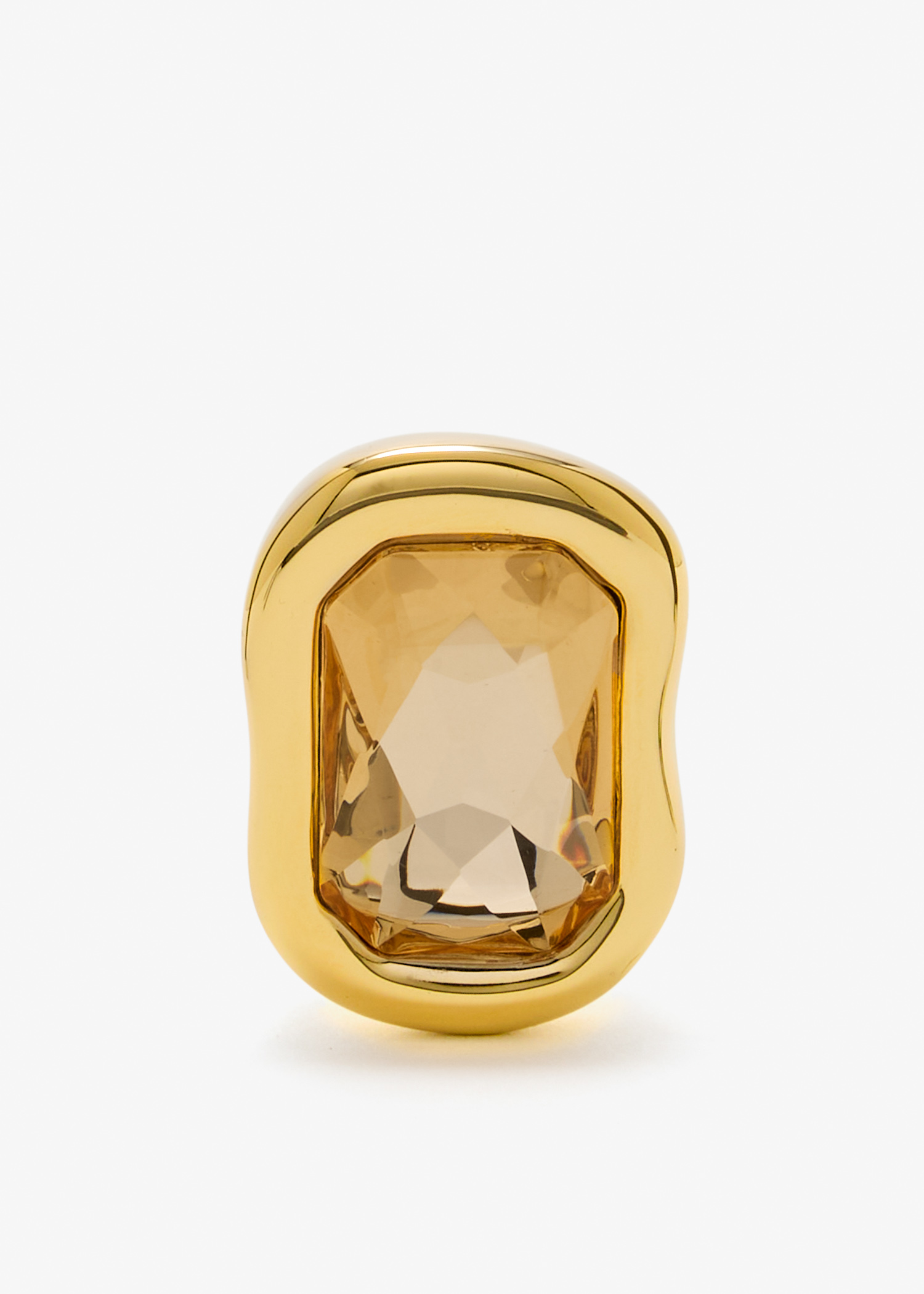 

Sculptural crystal ring, Gold