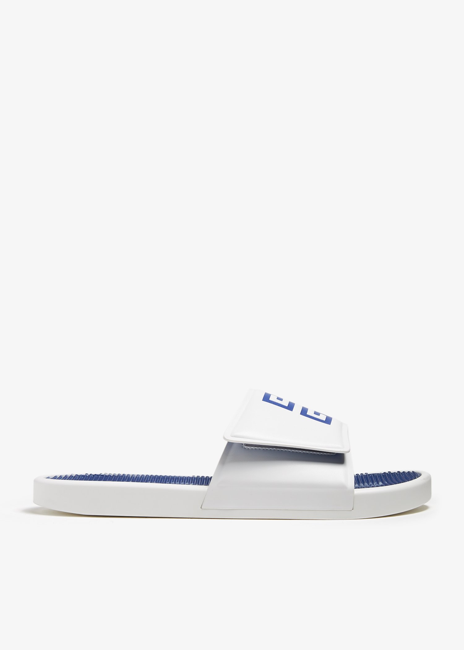 

Slide flat sandals, White